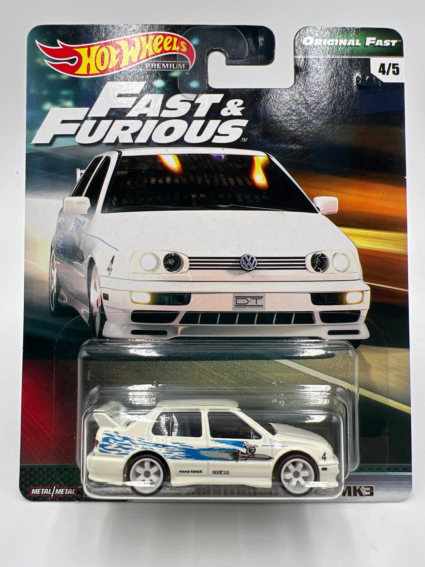 Hot Wheels Fast & Furious Original Fast #4 Volkswagen Jetta MK3 White W/Protector