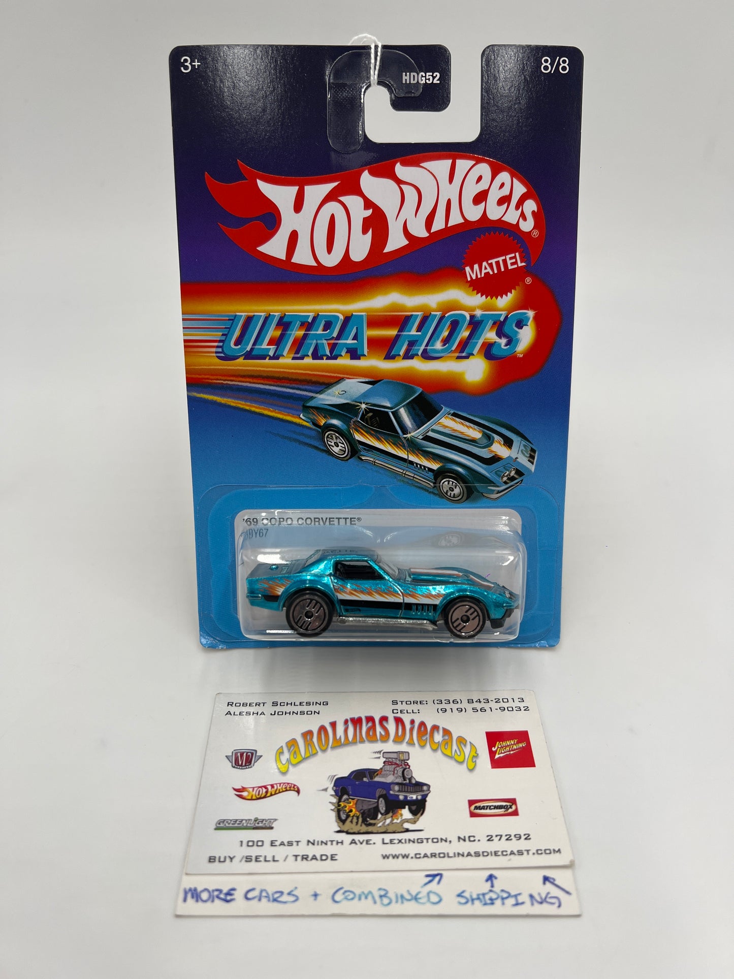 2025 Hot Wheels Target Ultra Hots #8 69 Copo Corvette Blue Cracked Blister