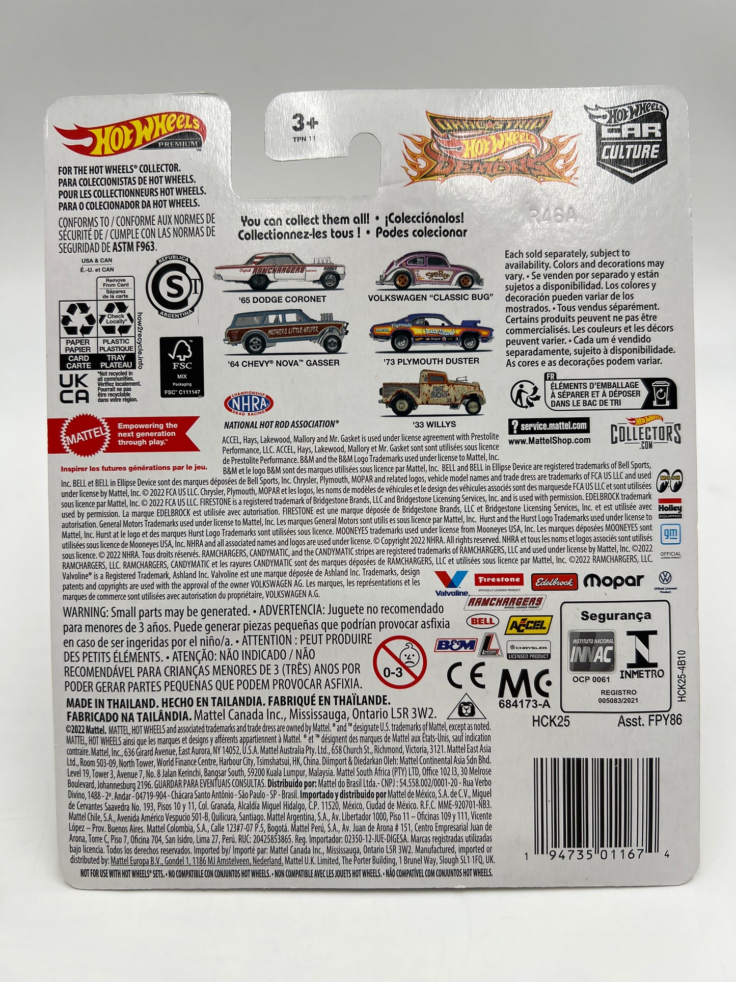 Hot Wheels Premium Car Culture Drag Strip Demons CHASE #0 33 Willys W/Protector