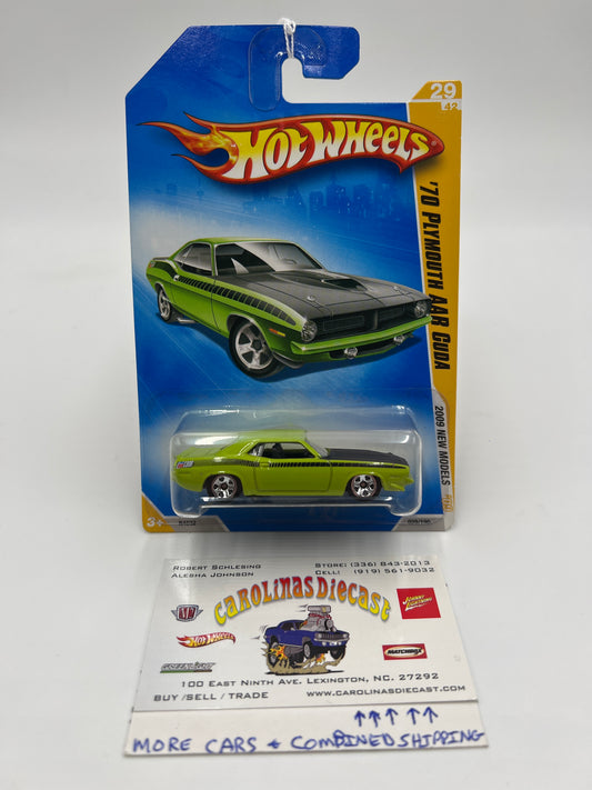 2009 Hot Wheels New Models #29 70 Plymouth AAR Cuda Green 47F