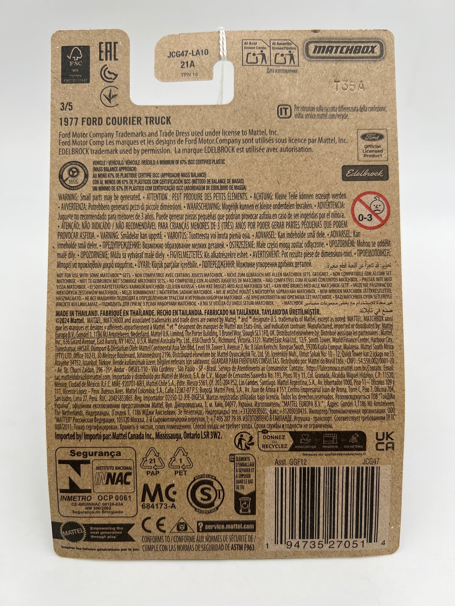 2025 Matchbox Parts Delivery Trucks #3 1977 Ford Courier Truck Red Edelbrock 160J