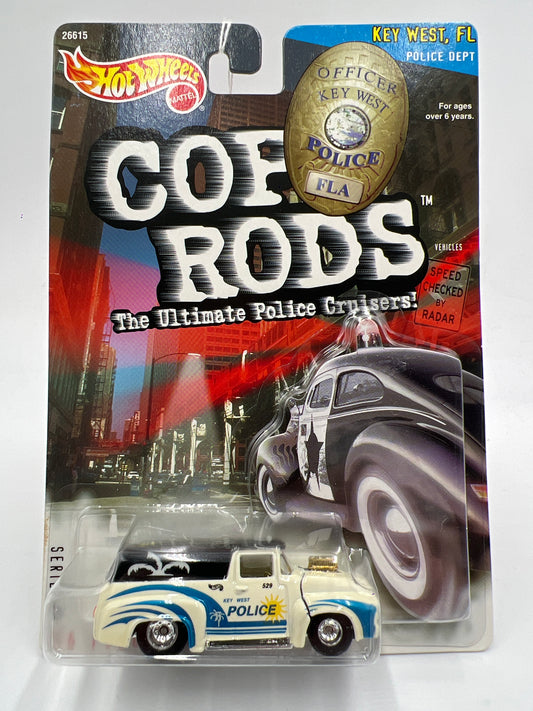 Hot Wheels Cop Rods Series 2 Key West FL 56 Ford Truck W/Real Riders