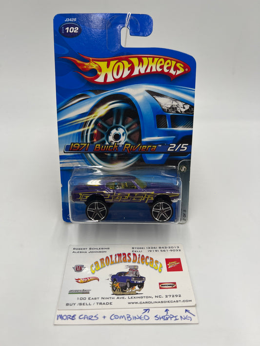 2006 Hot Wheels #102 Hi-Rakers 1971 Buick Riviera Purple 56A