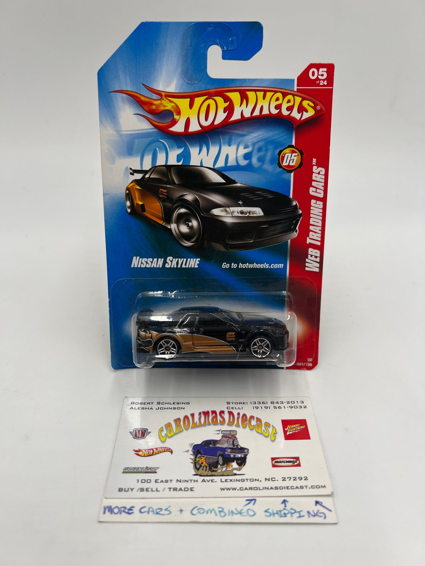 2008 Hot Wheels Web Trading Cars #81 Nissan Skyline Black W/Protector