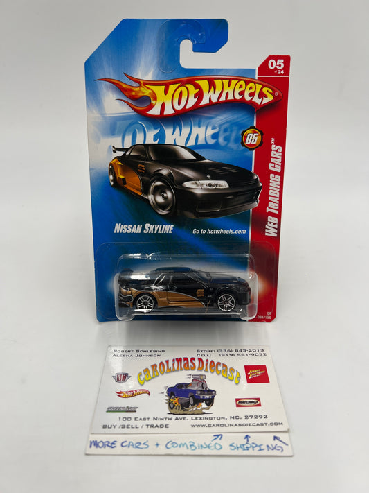 2008 Hot Wheels Web Trading Cars #81 Nissan Skyline Black W/Protector
