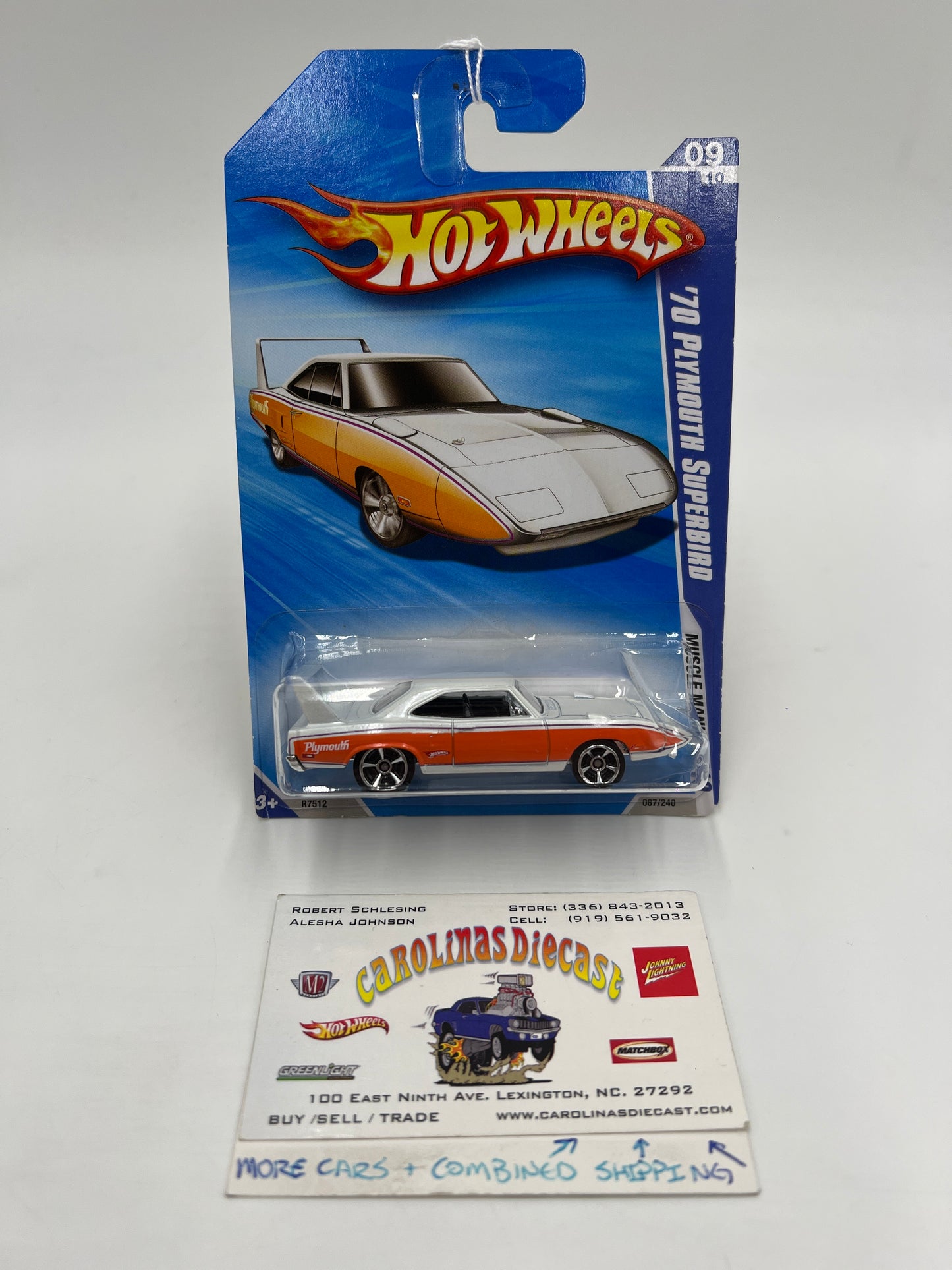 2010 Hot Wheels Kmart Exclusive #87 70 Plymouth Superbird Orange/White Cracked Blister 239C