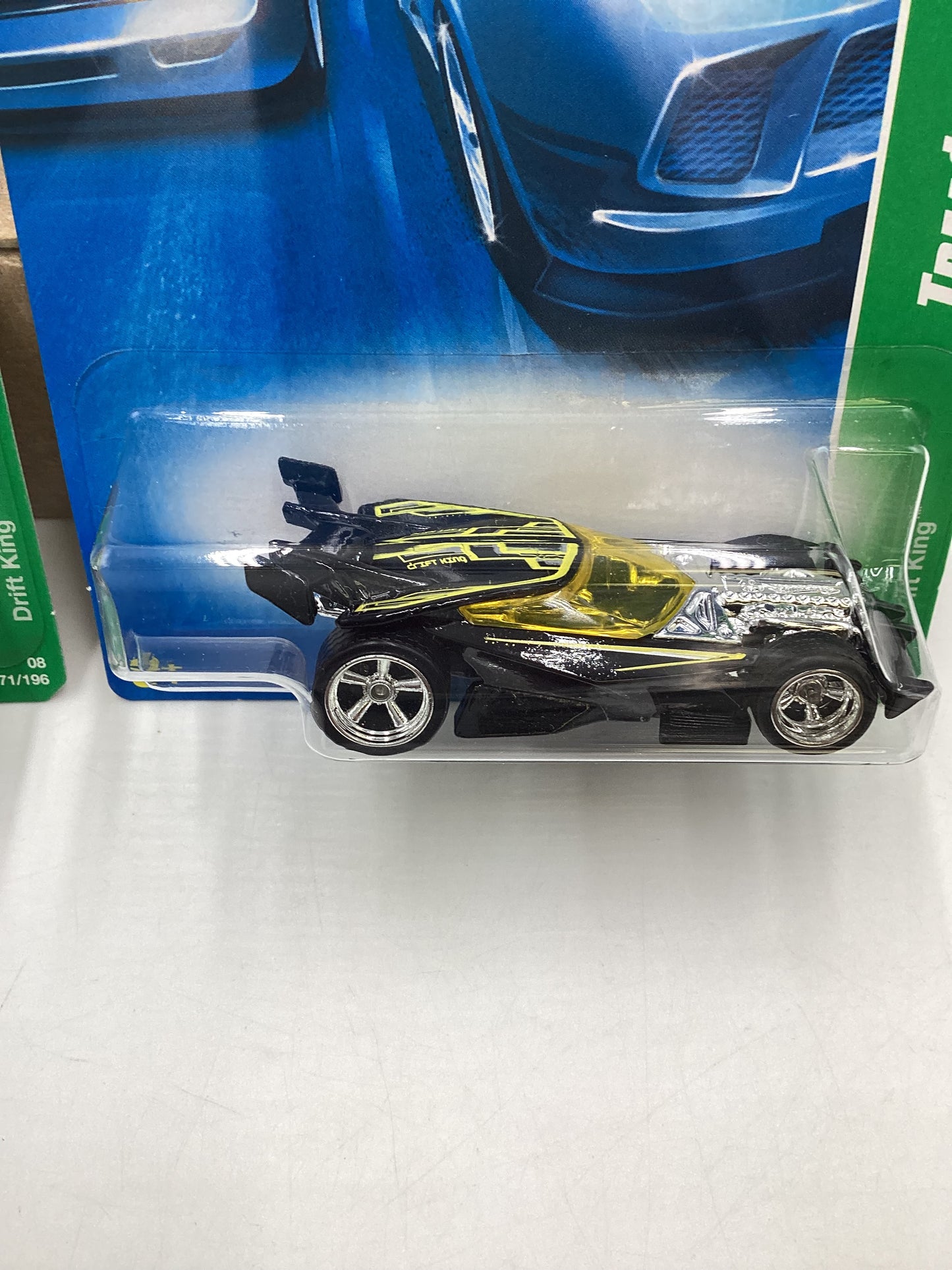 2008 Hot Wheels Super Treasure Hunt + Treasure Hunt Drift King Black #171 with protector