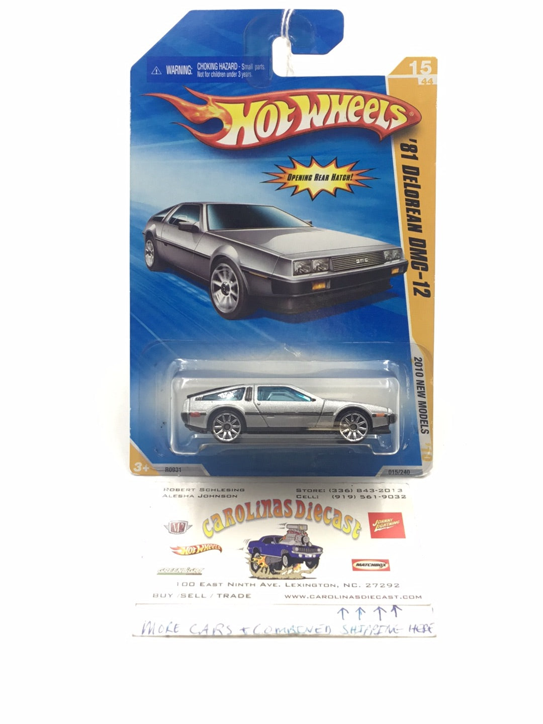 2010 Hot Wheels #5 81 DeLorean DMC-12 silver W1