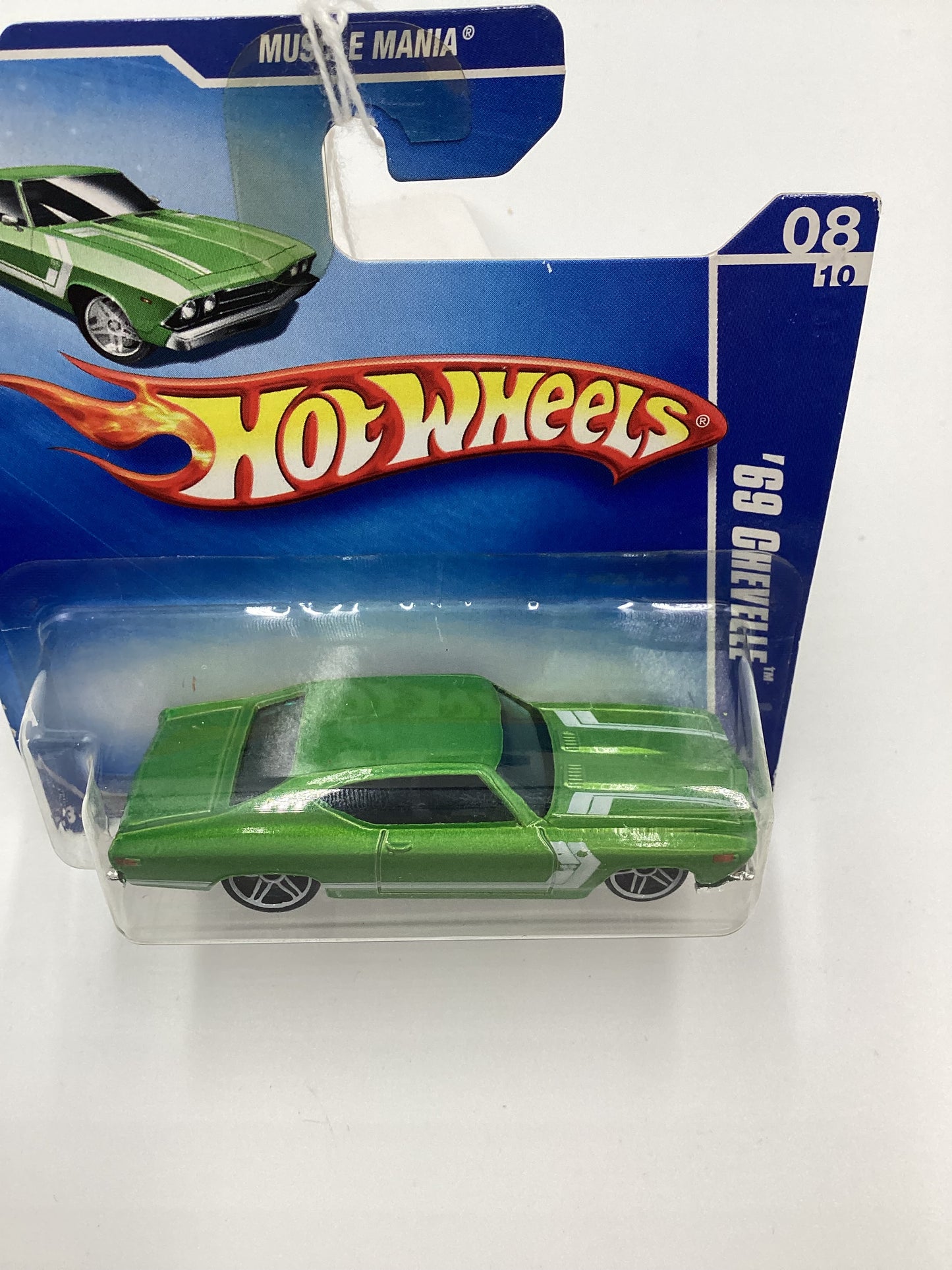 2009 Hot Wheels #084 69 Chevelle Green Short Card 5F