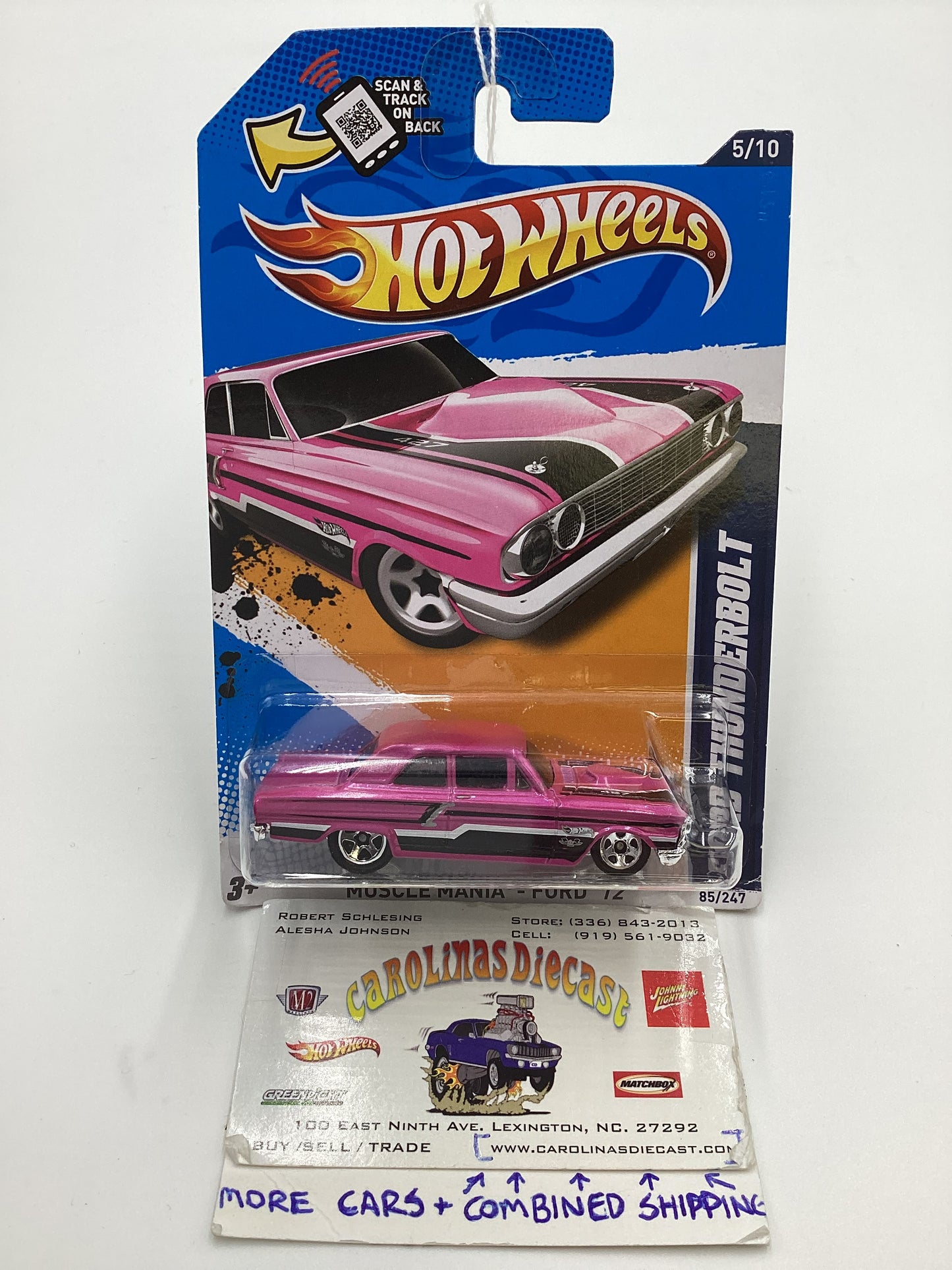 2012 Hot Wheels Ford #85 Ford Thunderbolt Pink Walmart Exclusive