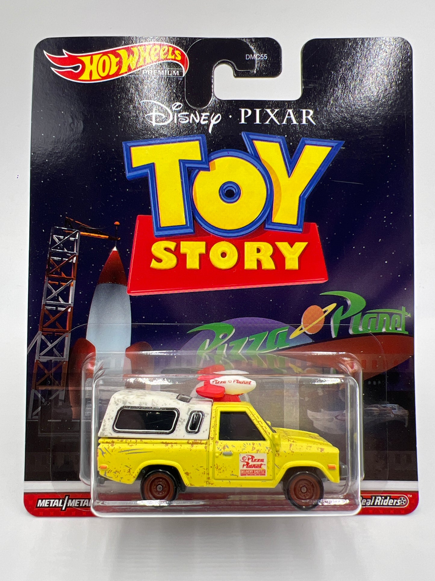 Hot Wheels Disney Pixar Toy Story Pizza Planet Truck Yellow W/Protector