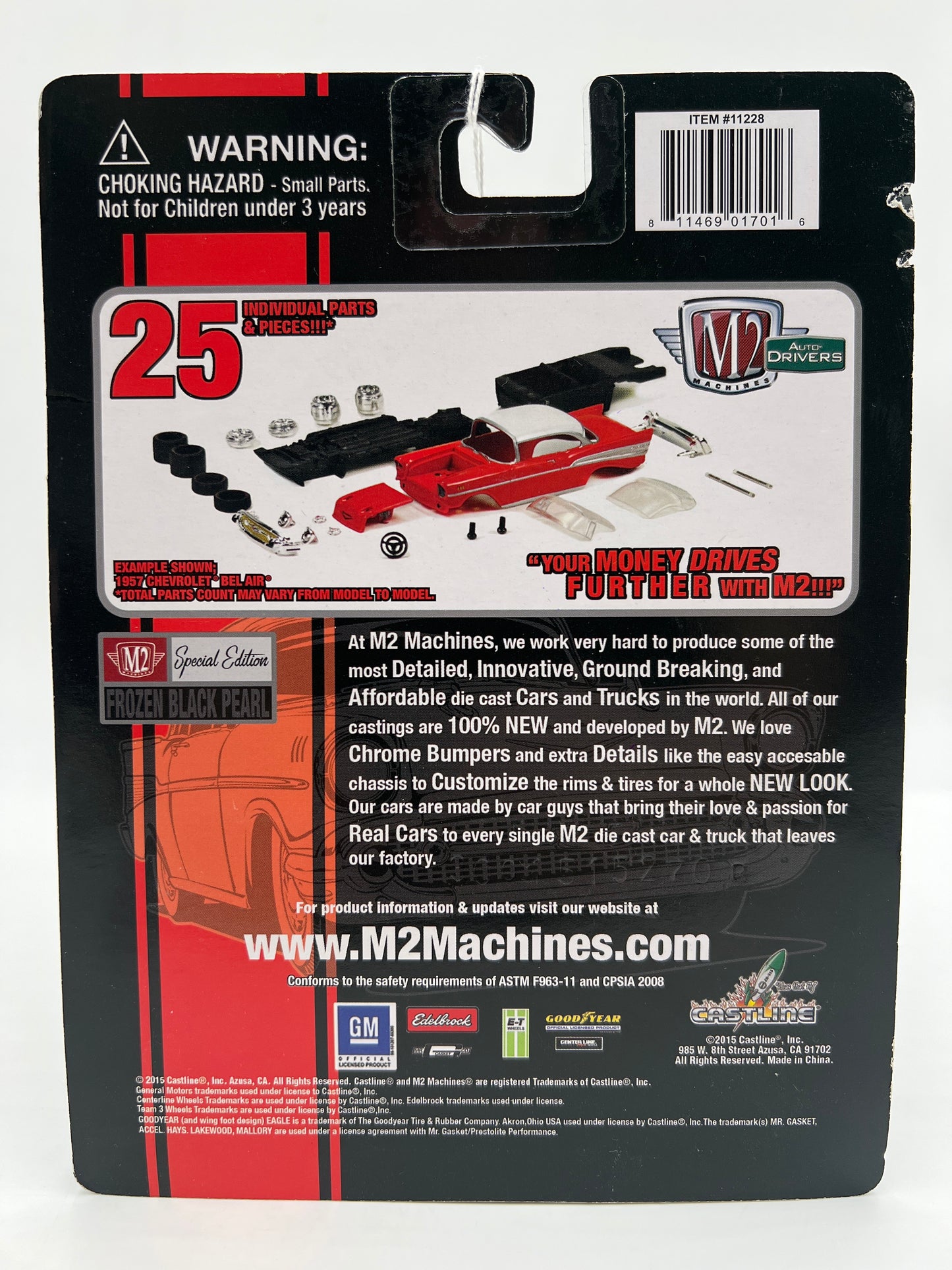 M2 Machines Auto-Drivers Special Edition Frozen Black Pearl 1957 Chevrolet Nova SS R35 Card Not Perfect 193D