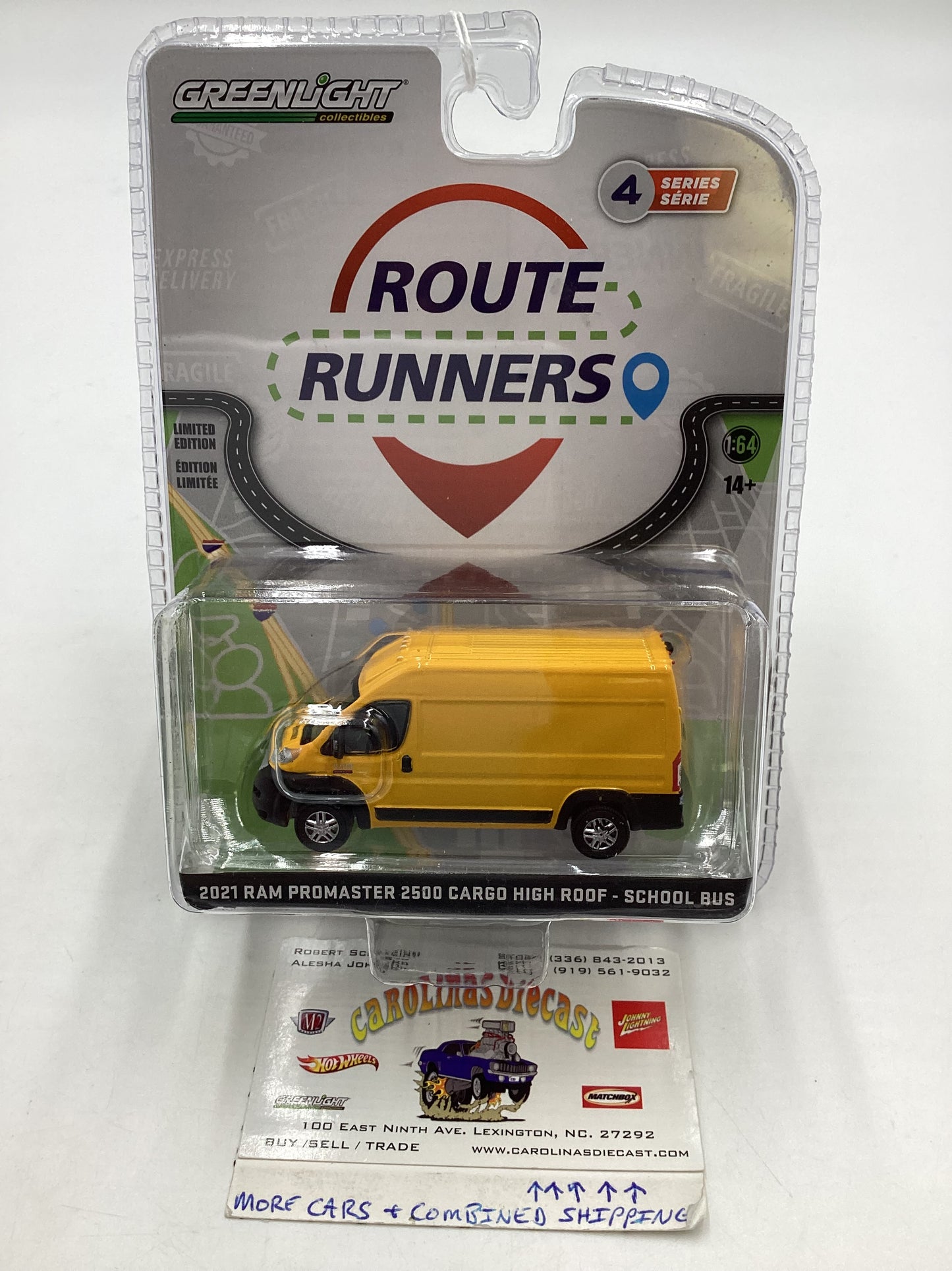 Greenlight Route Runners Series 4 2021 Ram Promaster 2500 Cargo High Roof School Bus 177B