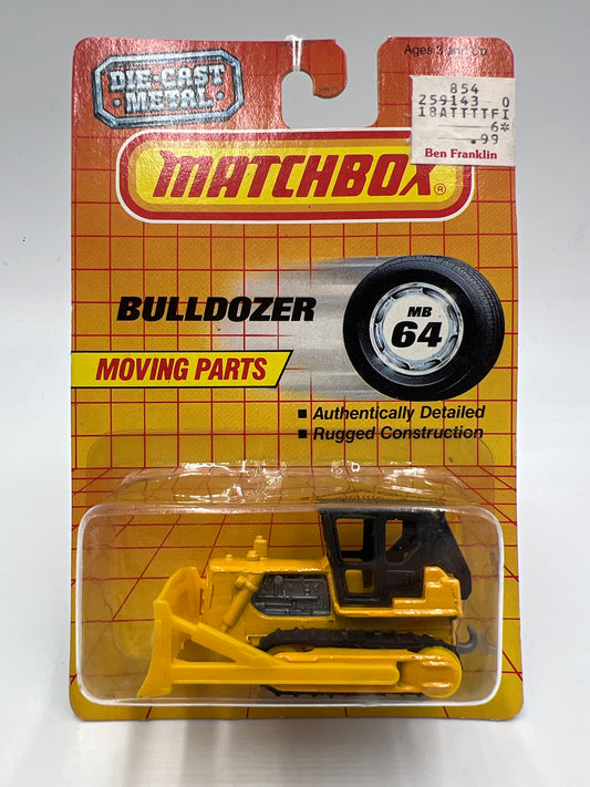 Matchbox Moving Parts #64 Bulldozer Yellow 206C