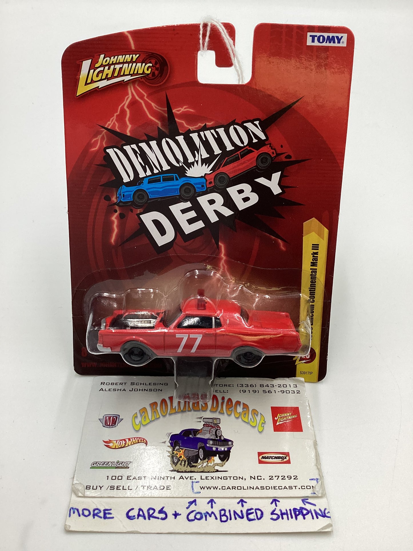 Johnny lightning Demolition Derby #26 1969 Lincoln Continental Mark III Red 227H