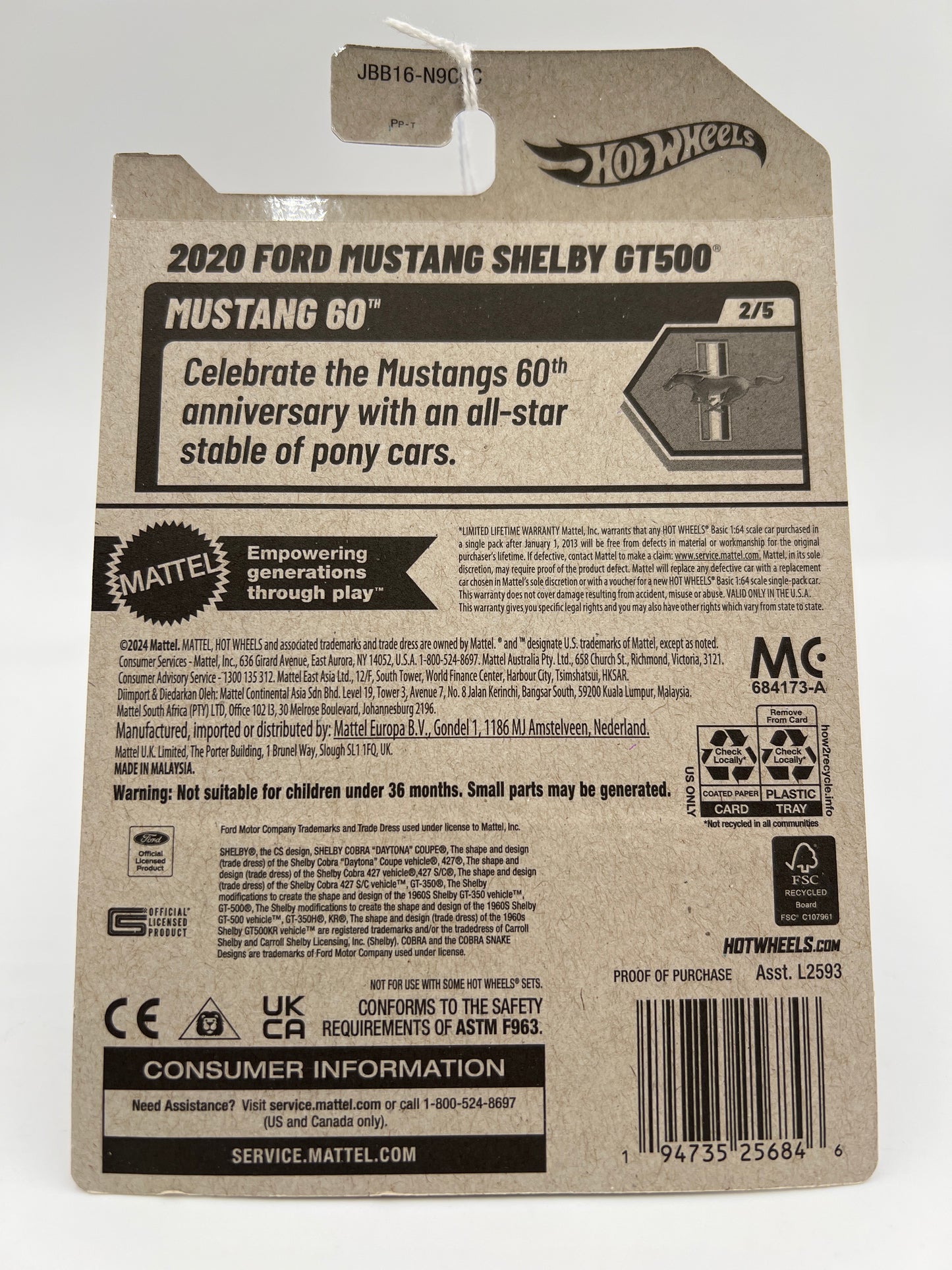 2025 Hot Wheels C Case #73 2020 Ford Mustang Shelby GT500 Orange 23i