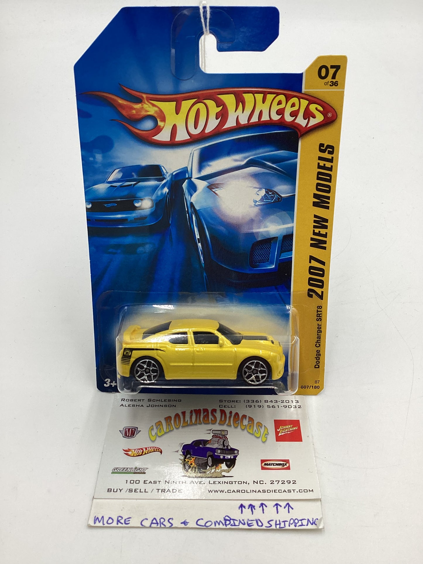 2007 Hot Wheels New Models #7 Dodge Charger SRT8 Yellow 50B