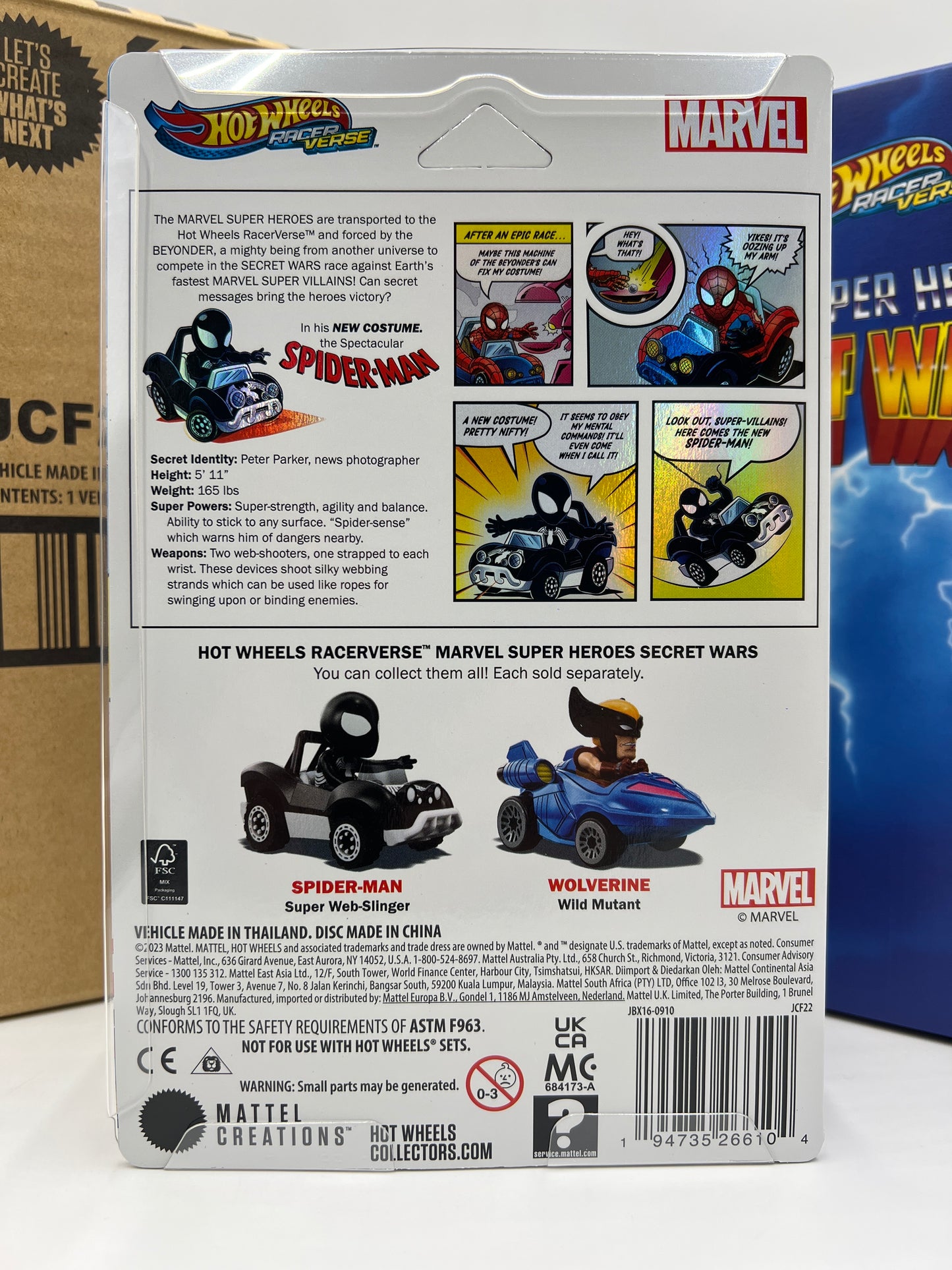 Hot Wheels Mattel Creations 2024 SDCC Racer Verse Secret Wars Spider-Man & Spider-Buggy W/Box