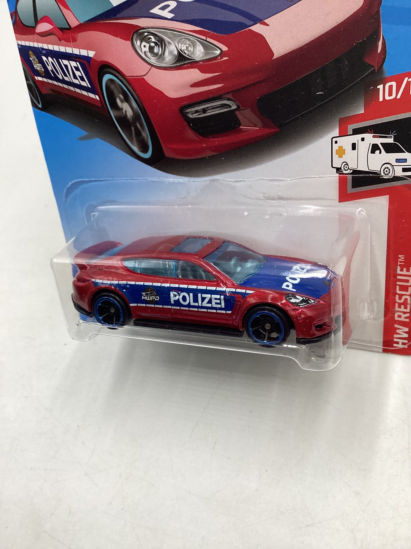 2019 Hot Wheels #100 Porsche Panamera Police Red 98F