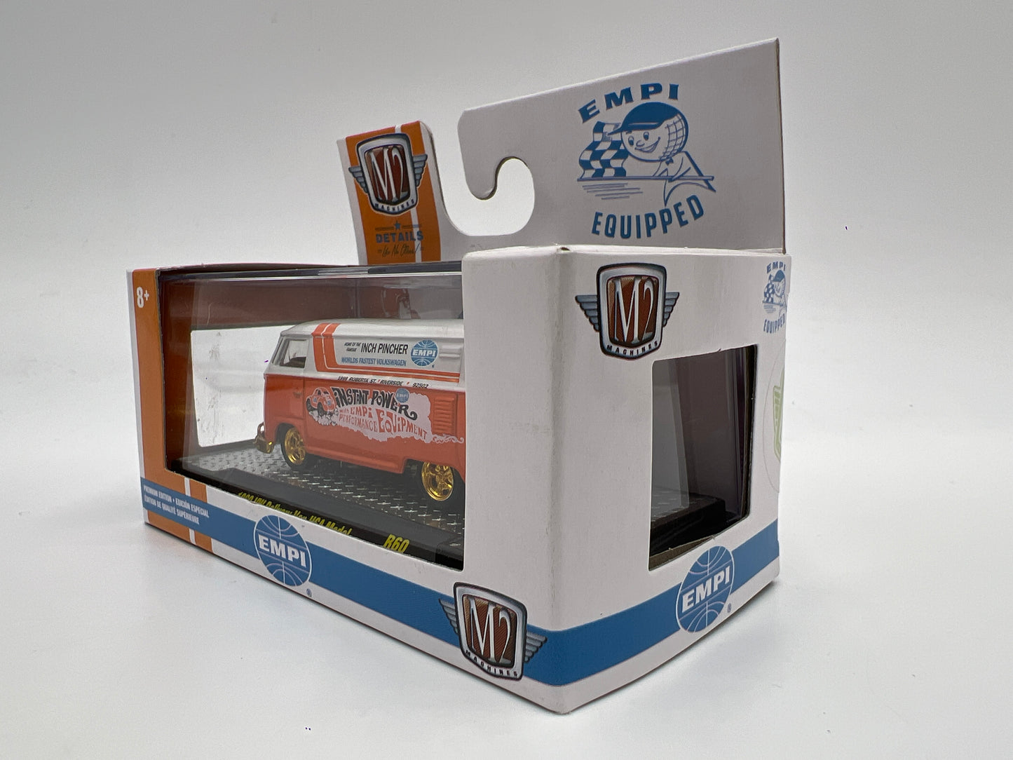 M2 Machines CHASE 1/750 Empi Equipped 1960 VW Delivery Van USA Model Orange/White R60