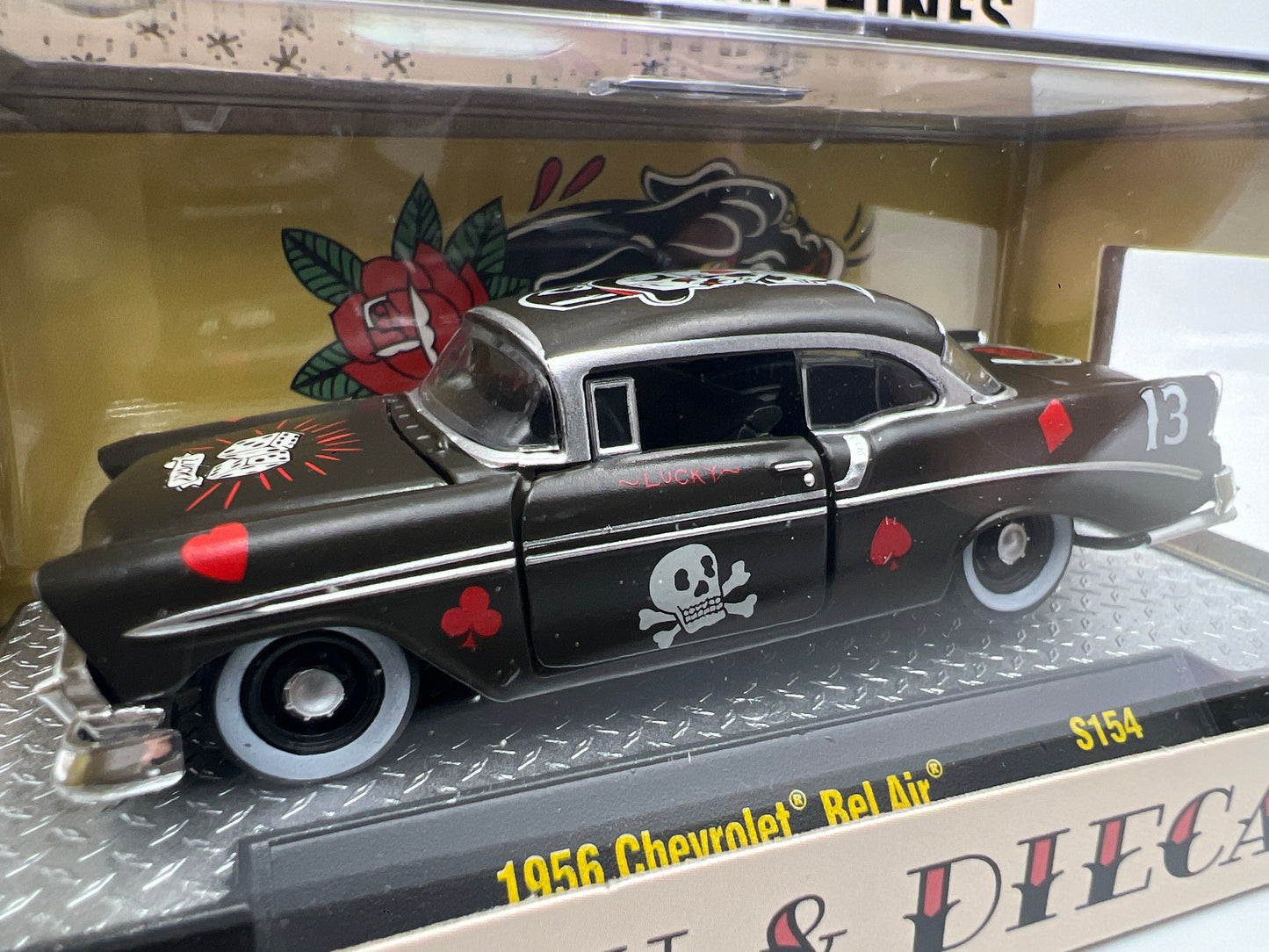 2026 M2 Machines S154 Flash & Diecast 1956 Chevrolet Bel Air Black