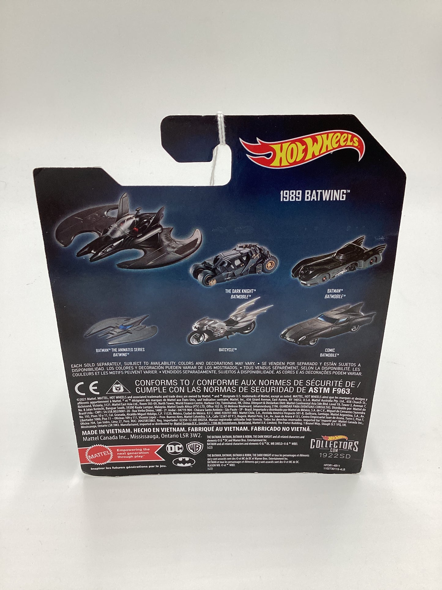 Hot Wheels 1:50 Scale Batman Series 1989 Batwing Black Loose Blister (SR)