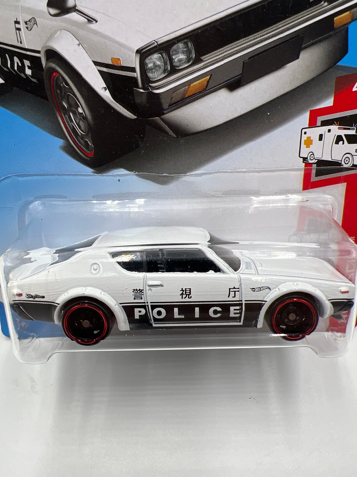 2019 Hot Wheels HW Rescue #160 Nissan Skyline 2000 GT-R Police Black/White 82E
