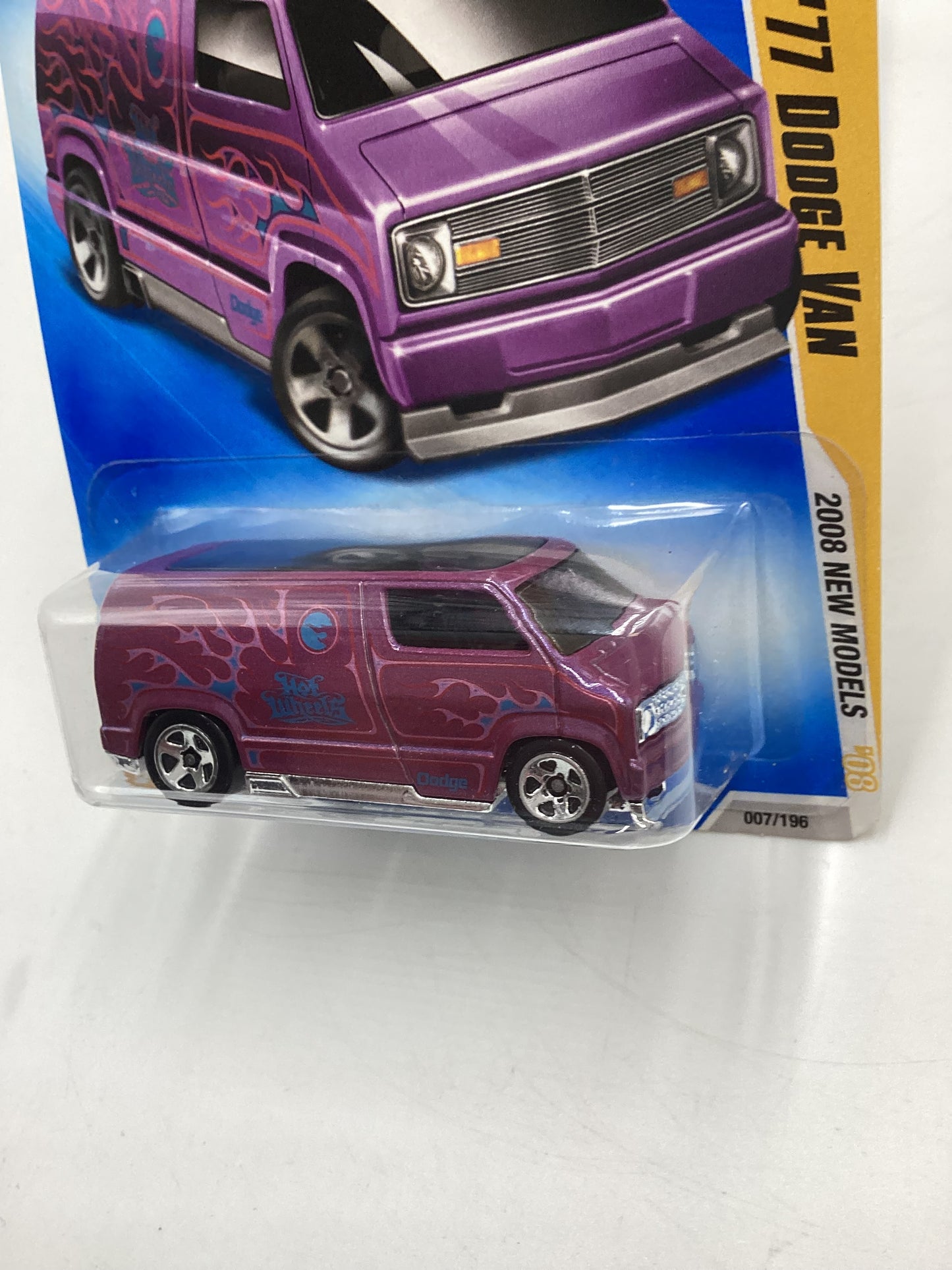 2008 Hot Wheels New Models #7 Custom 77 Dodge Van Purple 43F