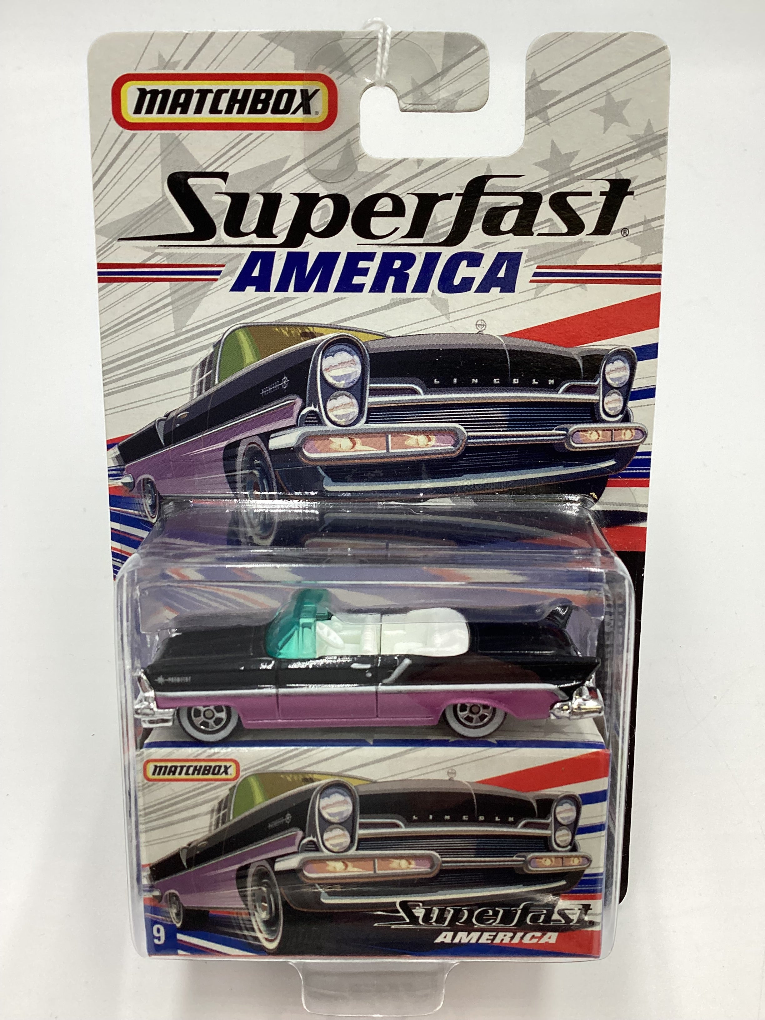 Matchbox Superfast America #9 1957 Lincoln Premiere Black/Purple