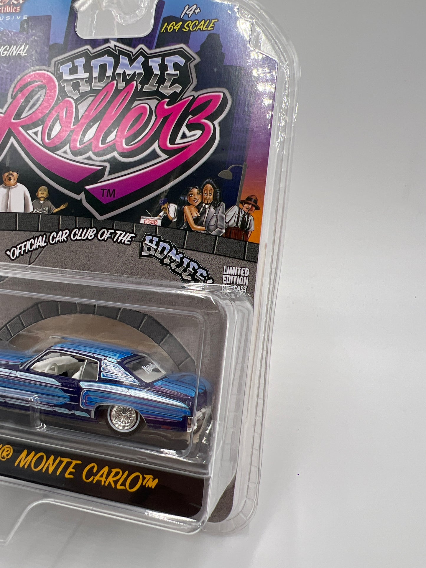 Greenlight x DGA Homie Rollerz 70 Chevy Monte Carlo Blue/Purple & Mr Grins/Tree Top 222C