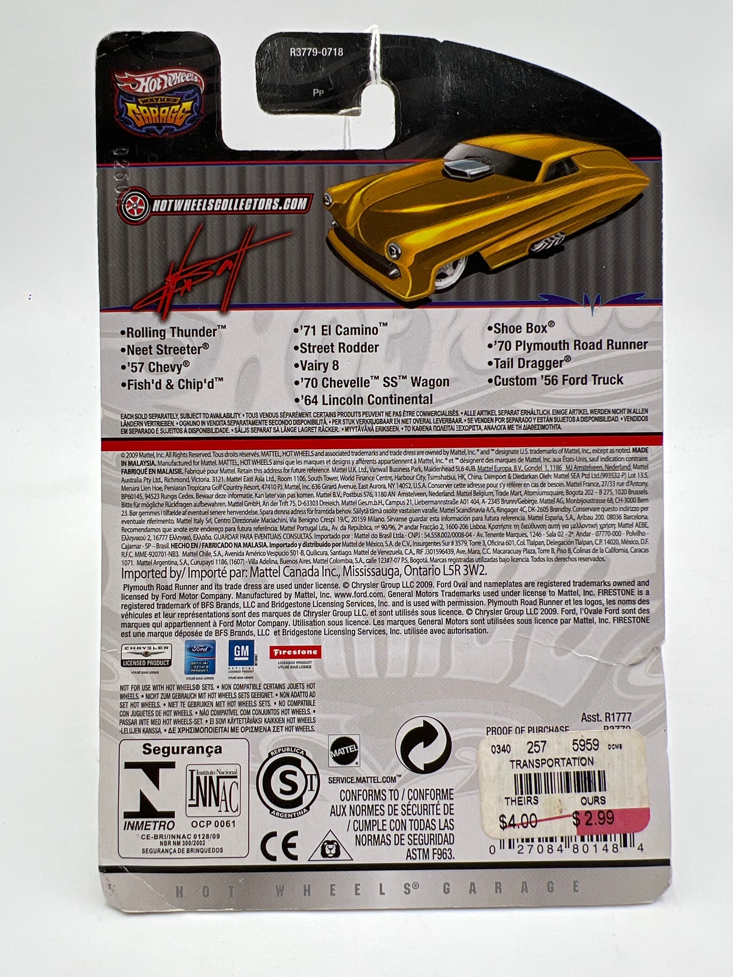 Hot Wheels Premium Waynes Garage #23 Street Rodder (Bad Card) 245M