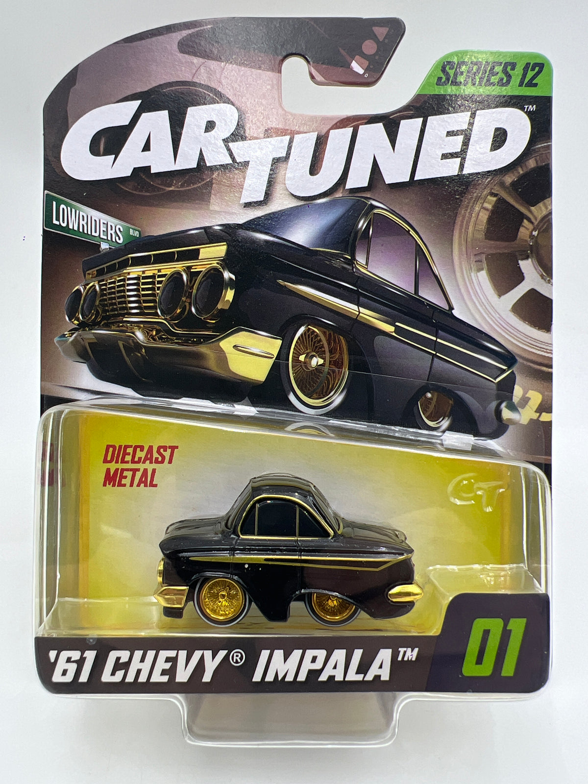 MGA Car Tuned Mainline Series 12 #2 61 Chevy Impala Black/Gold