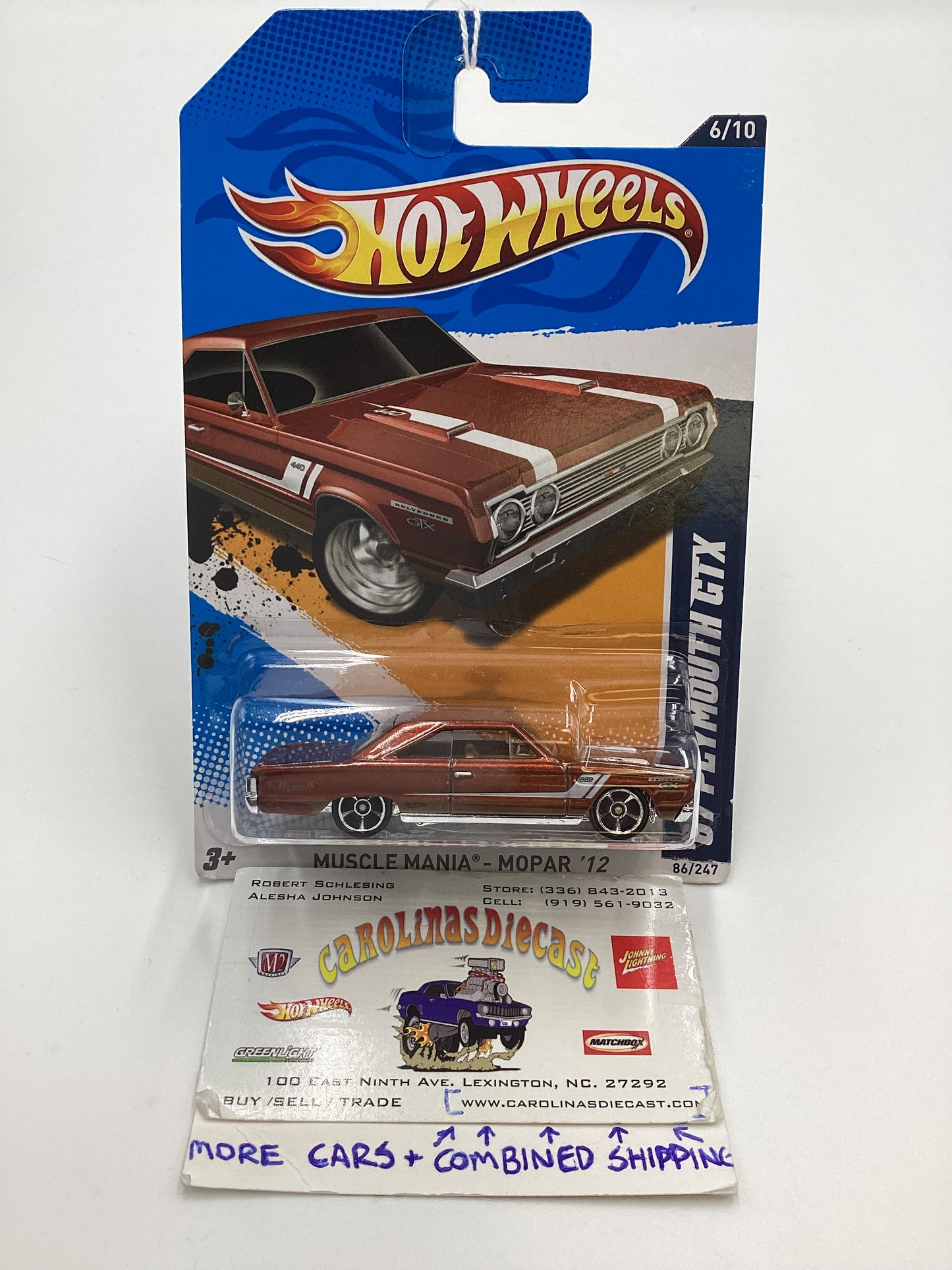 2012 Hot Wheels #86 67 Plymouth GTX Brown 54A