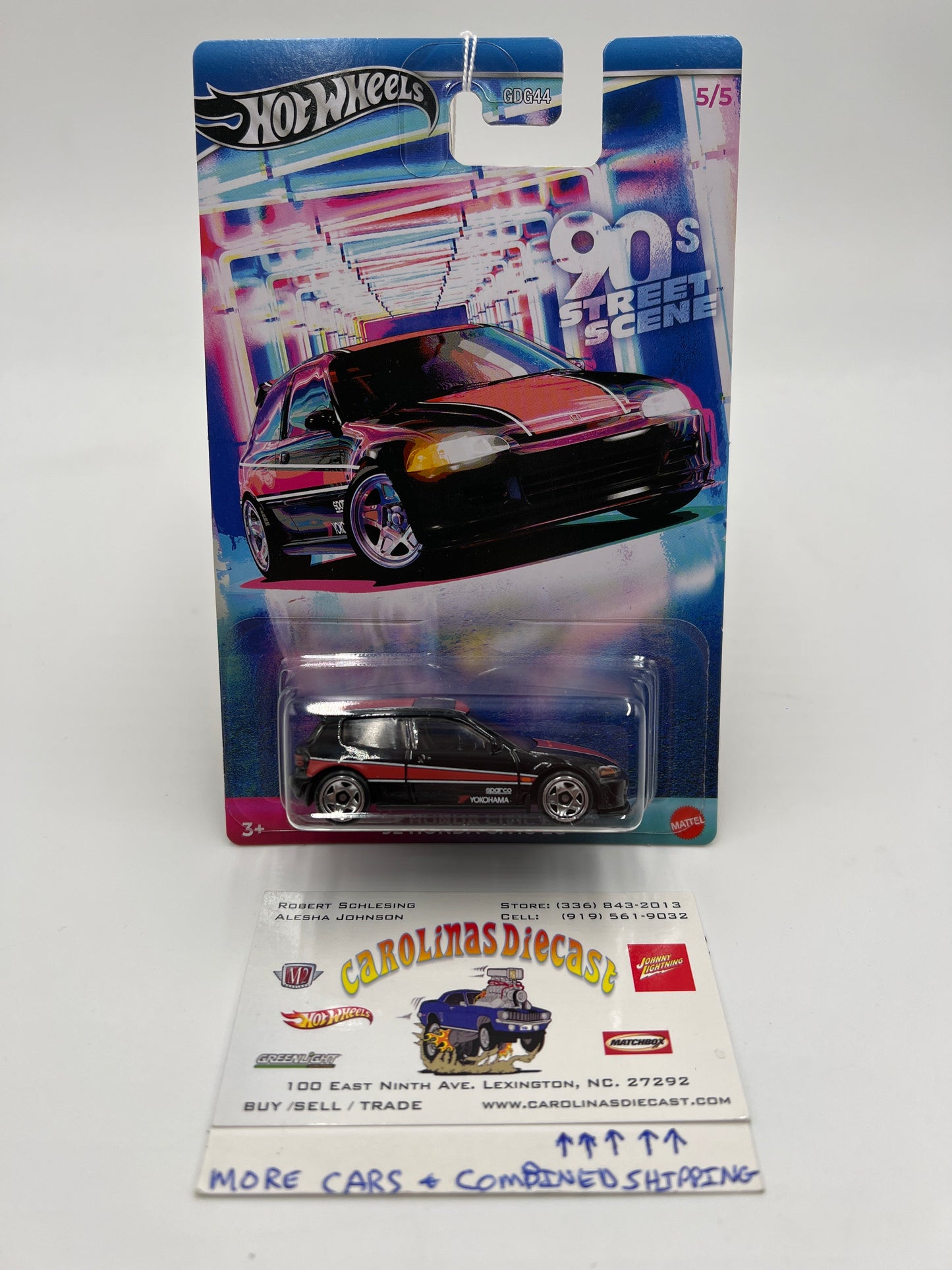 2024 Hot Wheels 90s Street Scene #5 92 Honda Civic EG Black 161C