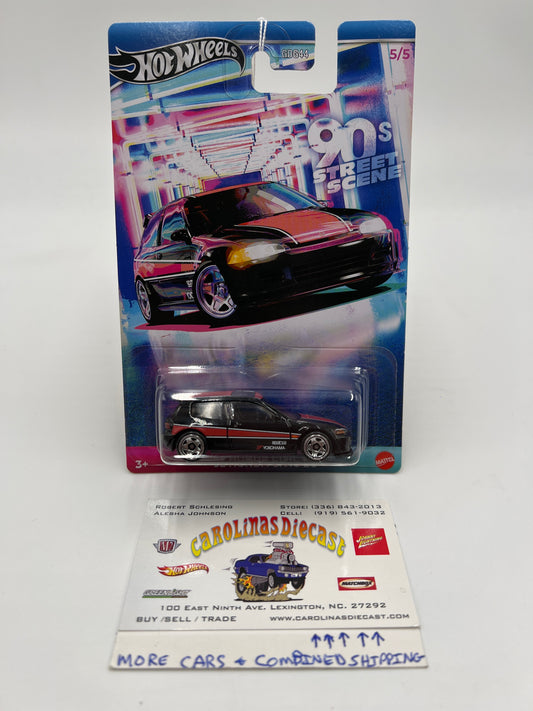 2024 Hot Wheels 90s Street Scene #5 92 Honda Civic EG Black 161N