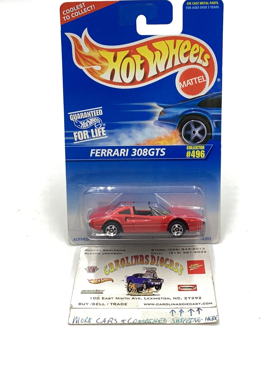 Hot wheels #496 Ferrari 308 GTS coolest to collect on card with protector