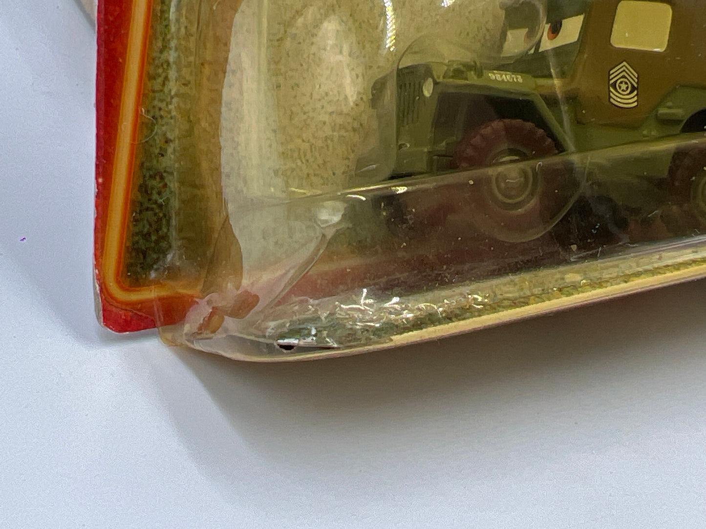 Disney Pixar Cars Supercharged Sarge #1 Yellowed Blister 139F