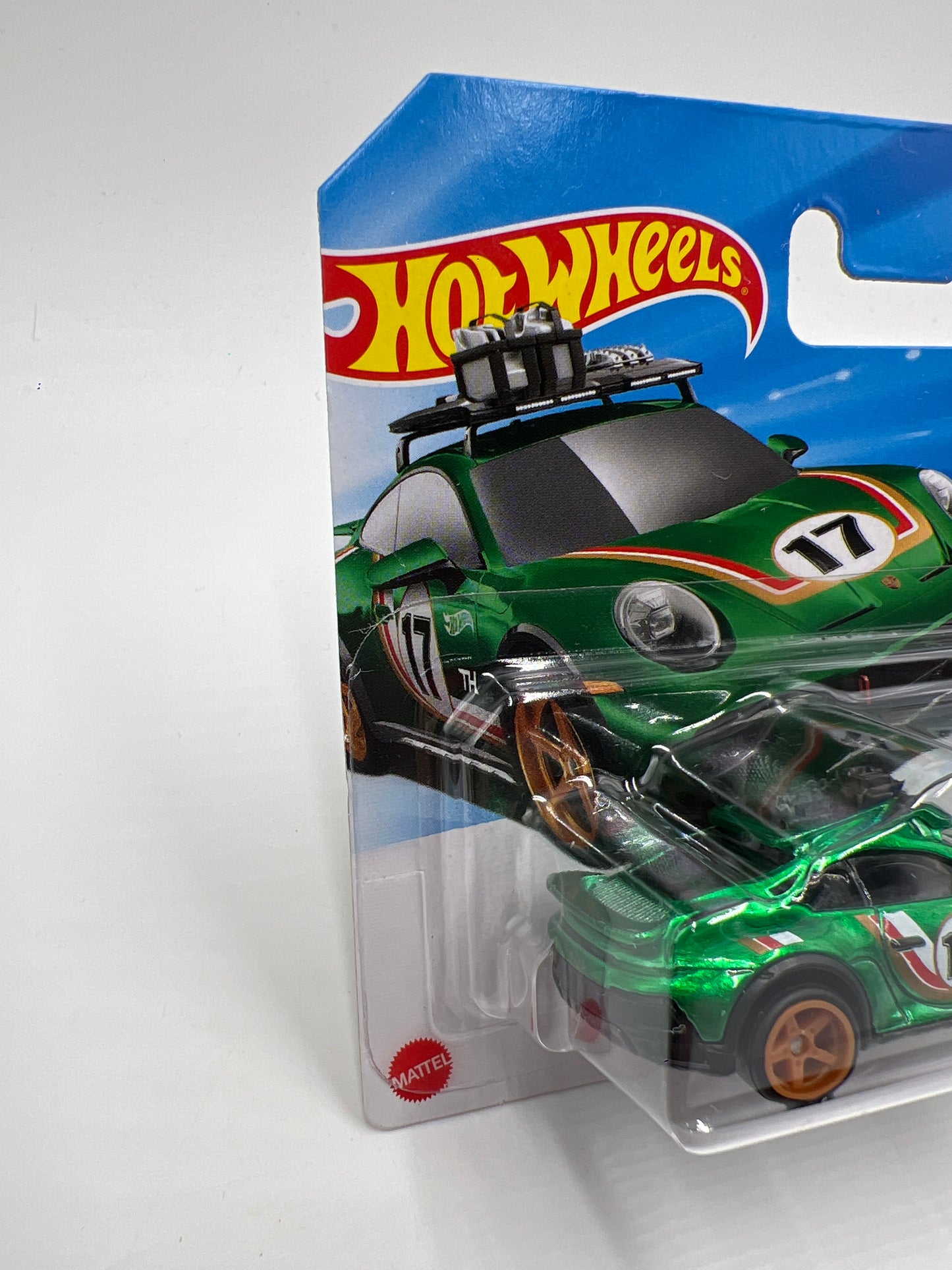 2025 Hot Wheels Short Card Super Treasure Hunt #154 Porsche 911 Rallye Green W/Protector