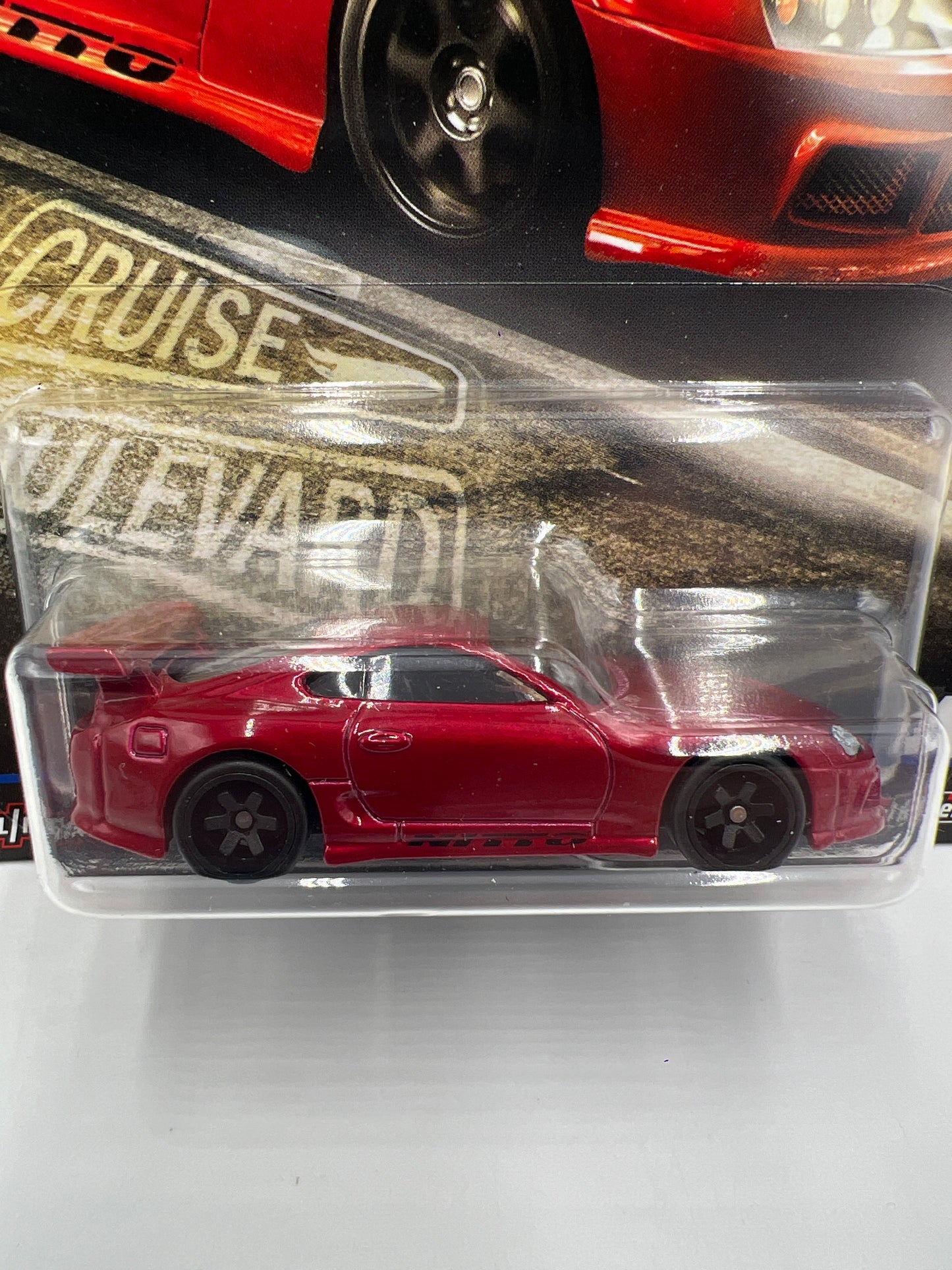 Hot Wheels Premium Cruise Boulevard #1 Toyota Supra Red W/Protector