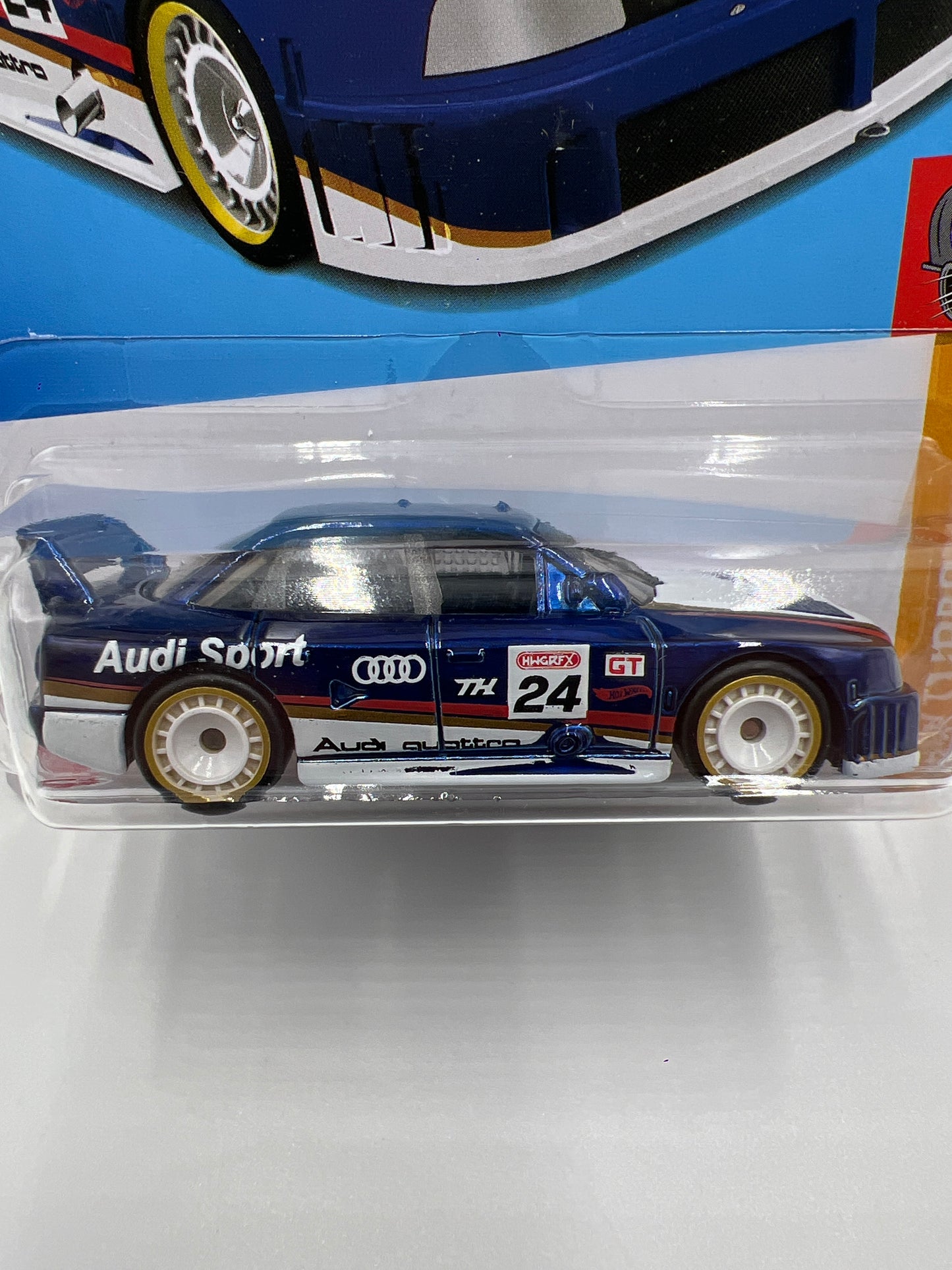 2024 Hot Wheels #144 Super Treasure Hunt Audi 90 Quattro Blue W/Protector