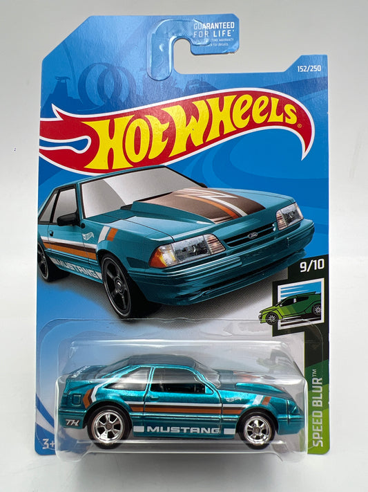 2019 Hot Wheels Super Treasure Hunt #152 92 Ford Mustang Foxbody Blue W/Protector