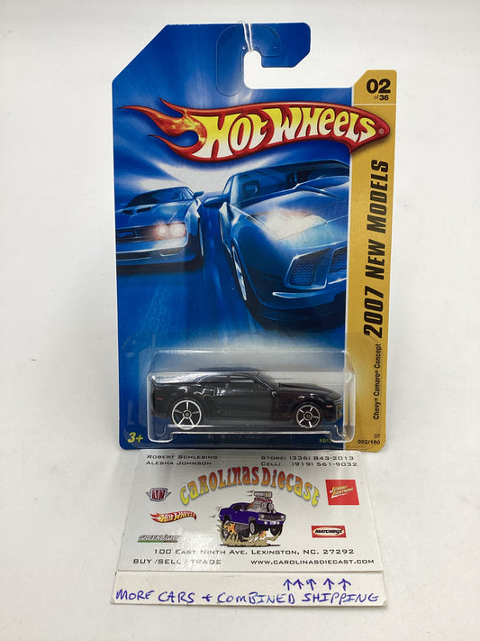 2007 Hot wheels New Models #002 Chevy Camaro Concept Black 17F