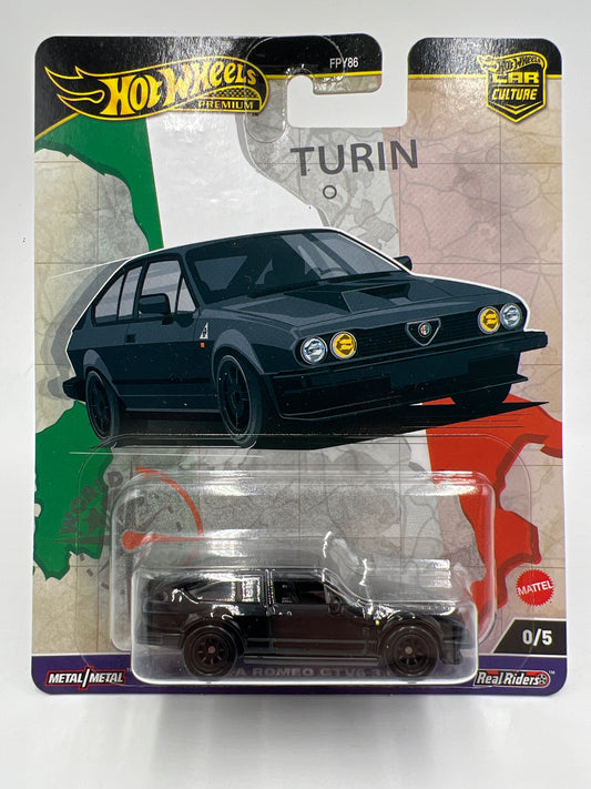 2024 Hot Wheels Premium World Tour Chase #0 Alfa Romeo GTV6 3.0 Black W/Protector