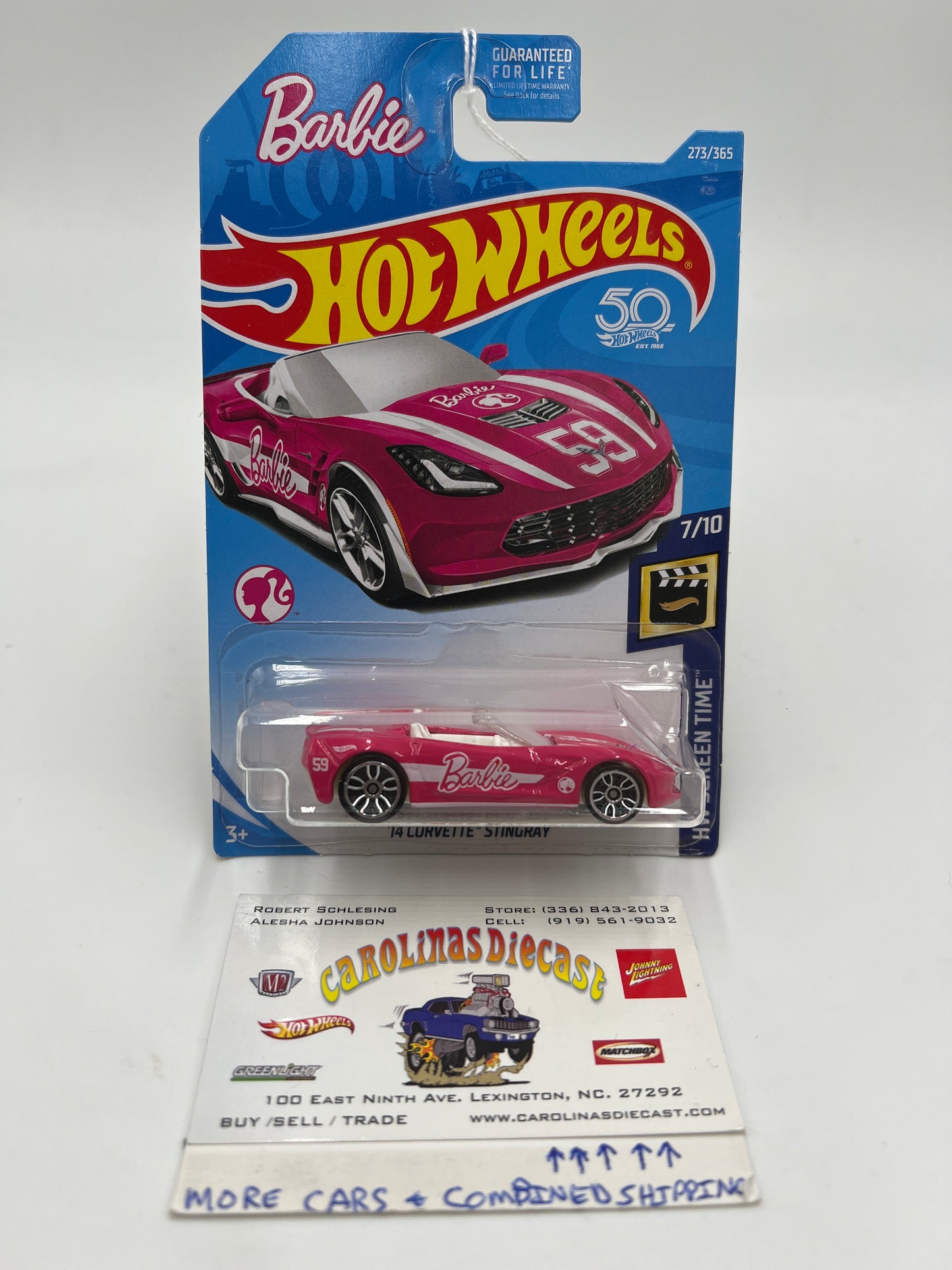 2018 Hot Wheels HW Screen Time #273 14 Corvette Stingray Pink Barbie  122A