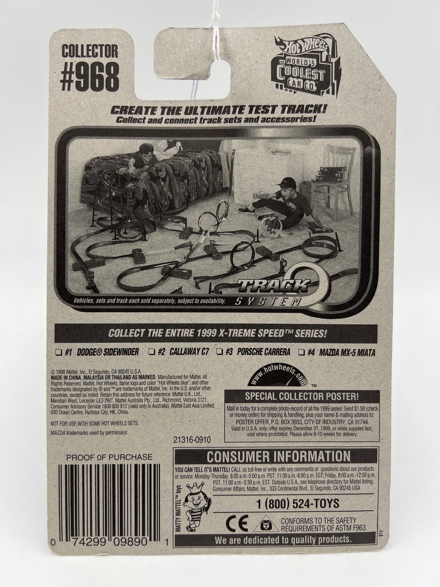 Hot Wheels Collector #968 X-Treme Speed Series Mazda MX-5 Miata Blue 82I