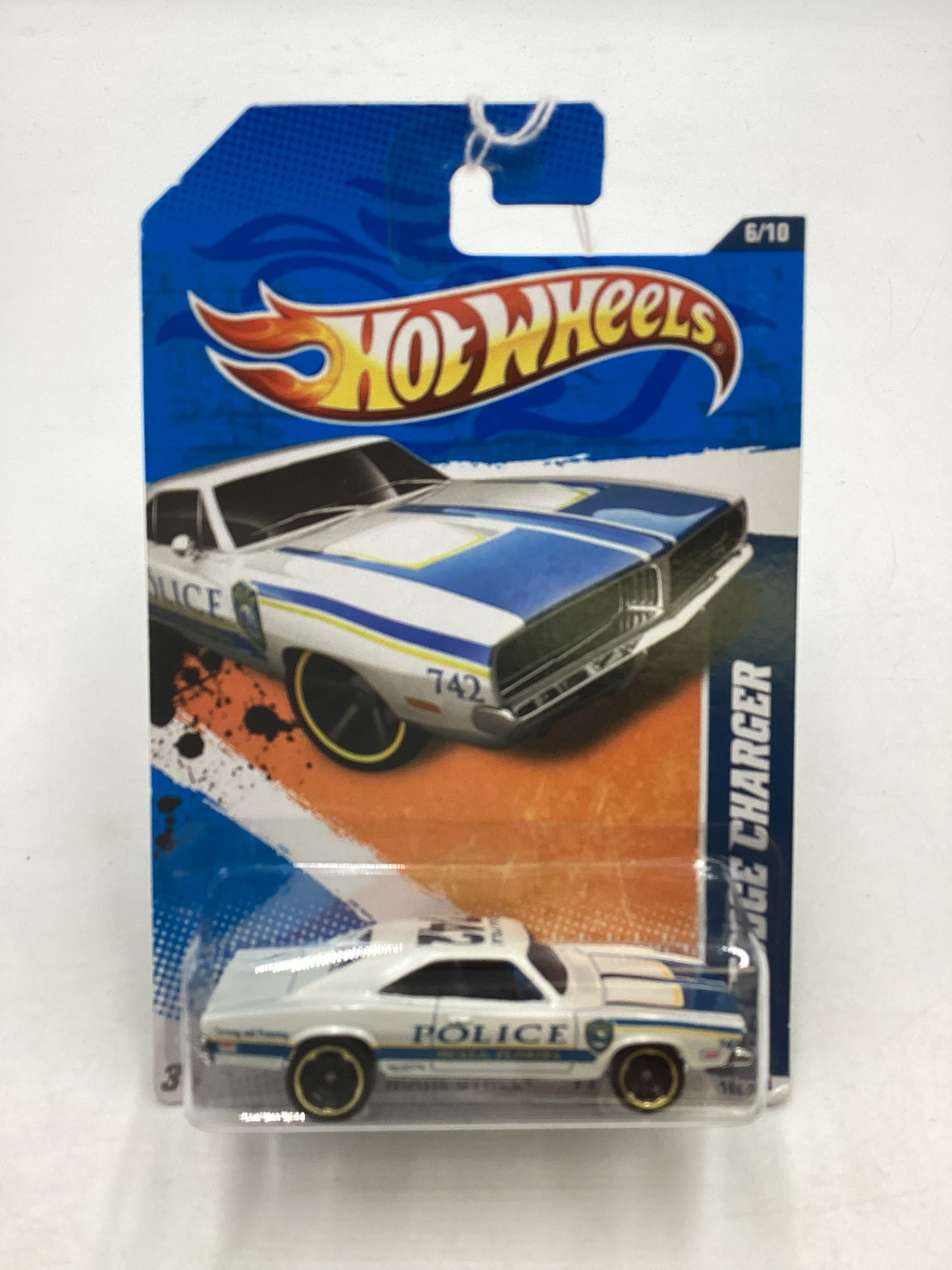 2011 Hot Wheels #166 69 Dodge Charger Police White 41B