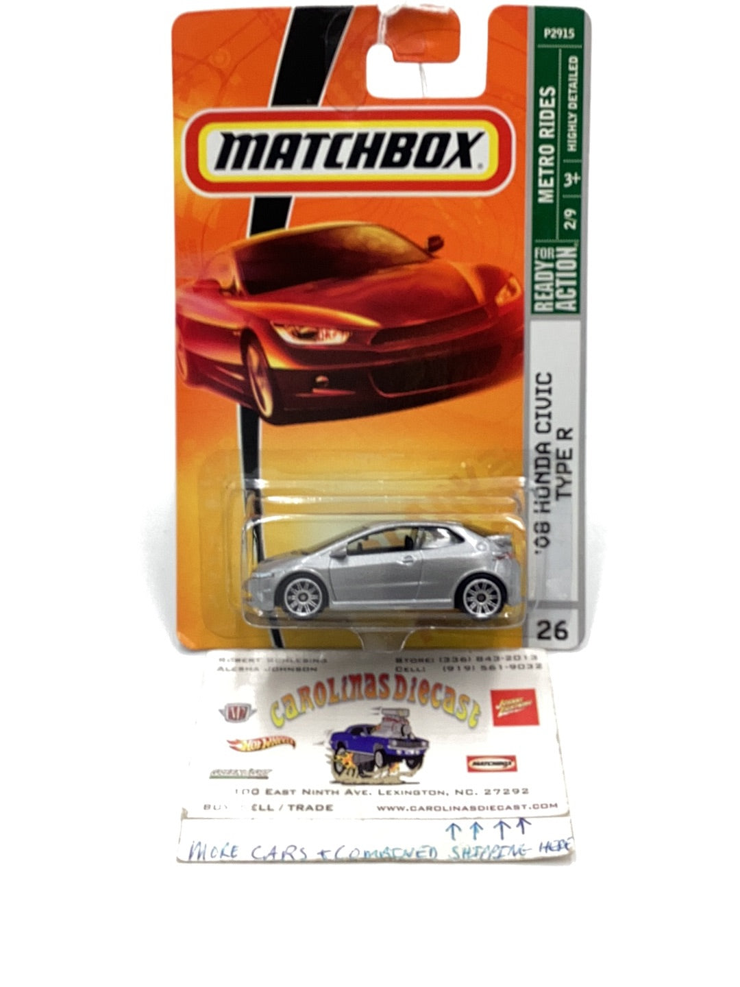 Matchbox #26 08 Honda Civic Type R silver 210A