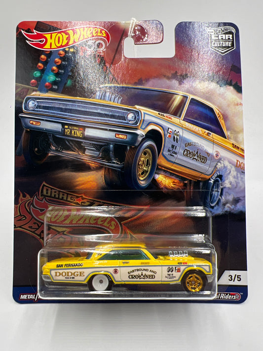 2018 Hot Wheels Premium Drag Strip Demons #3 65 Dodge Coronet Yellow 263B