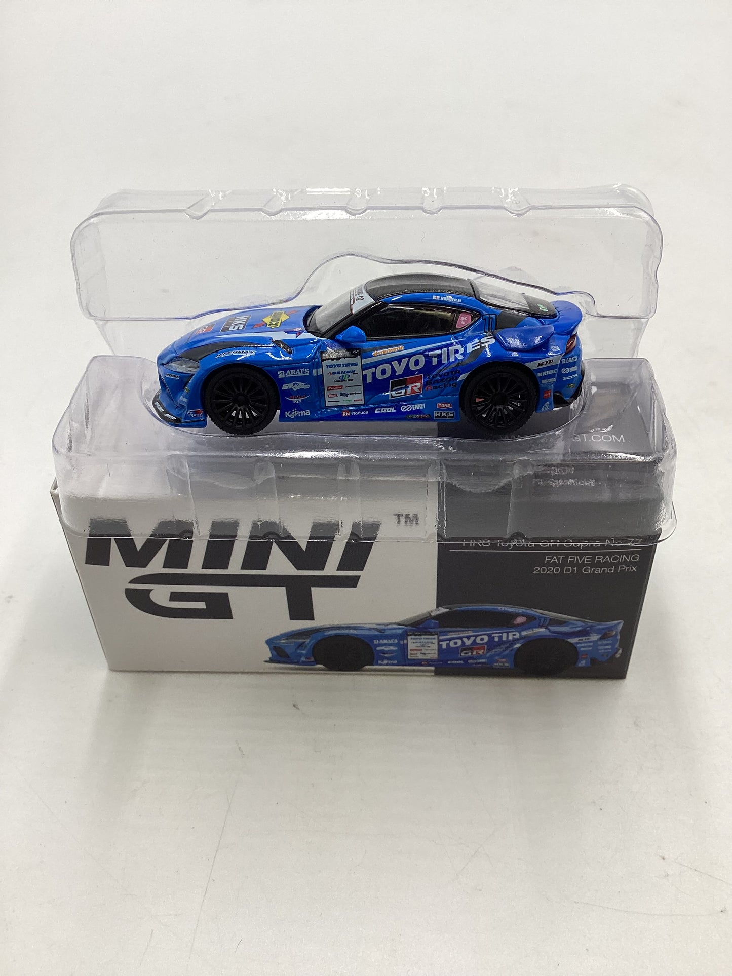 Mini GT #307 Opened HKS Toyota GR Supra No. 77 Blue