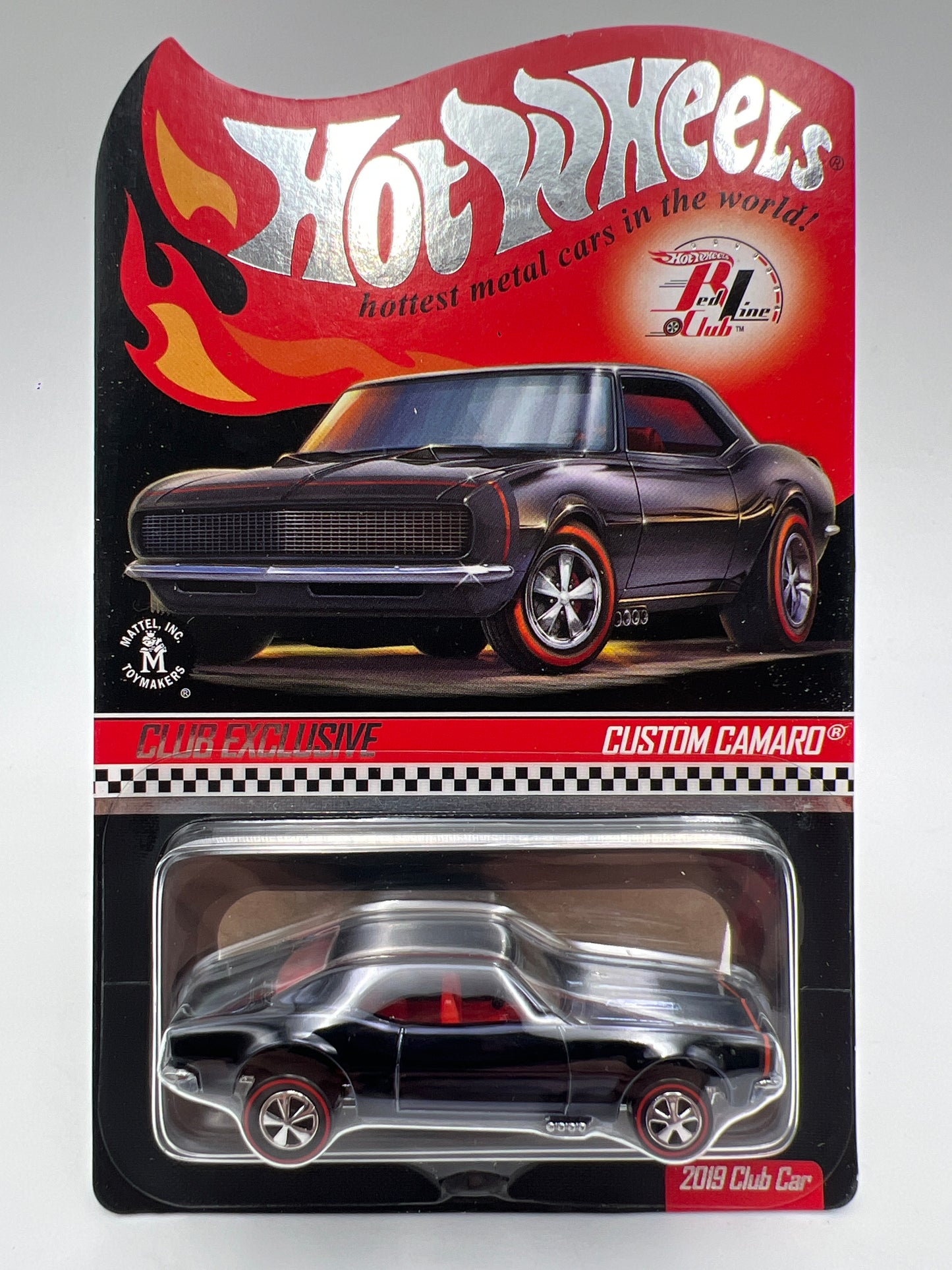 2019 Hot Wheels RLC Club Car Custom Camaro Black W/Protector & Button